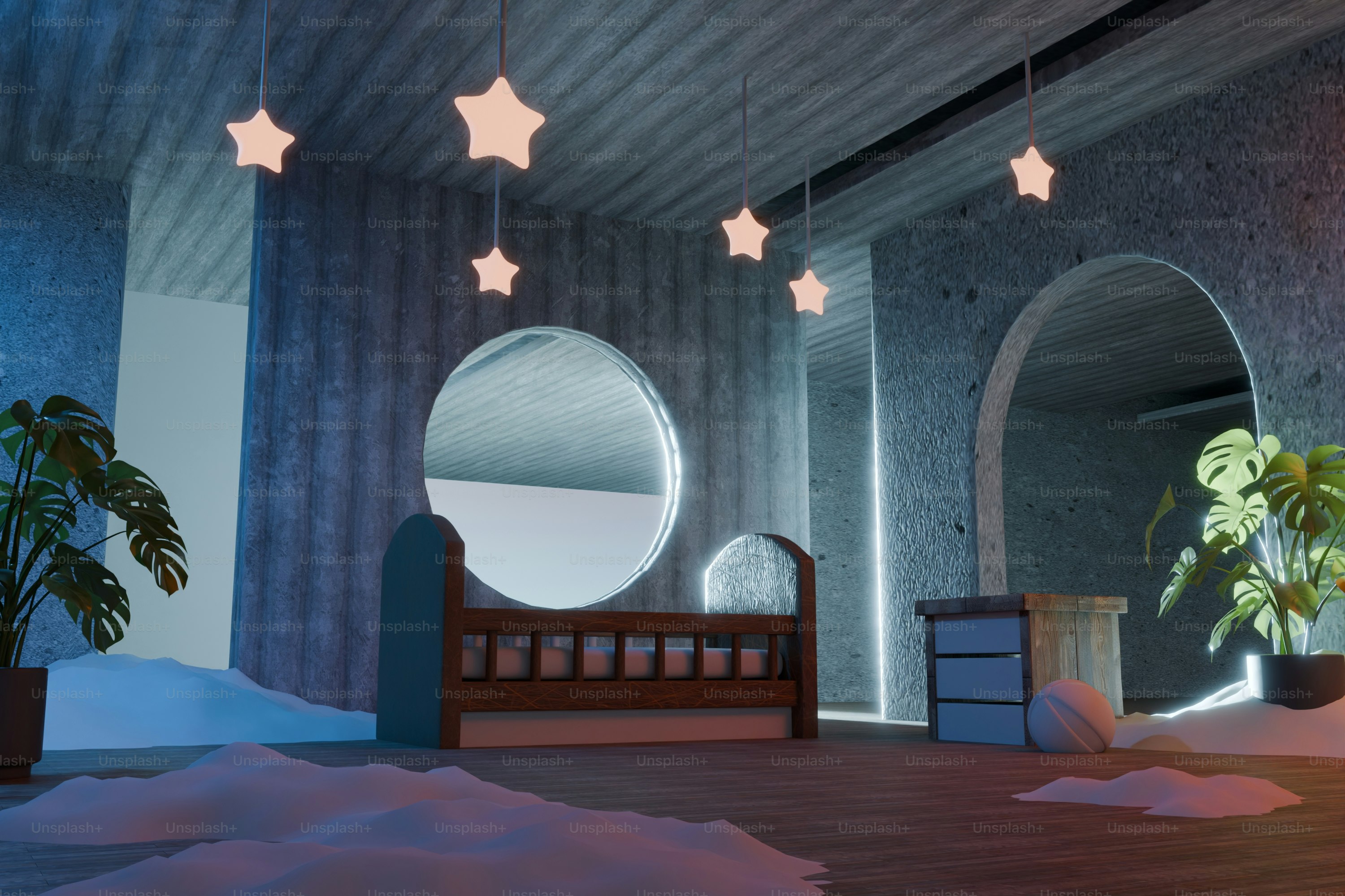 A cozy nursery room with star-shaped decorations. photo – Plant Image ...