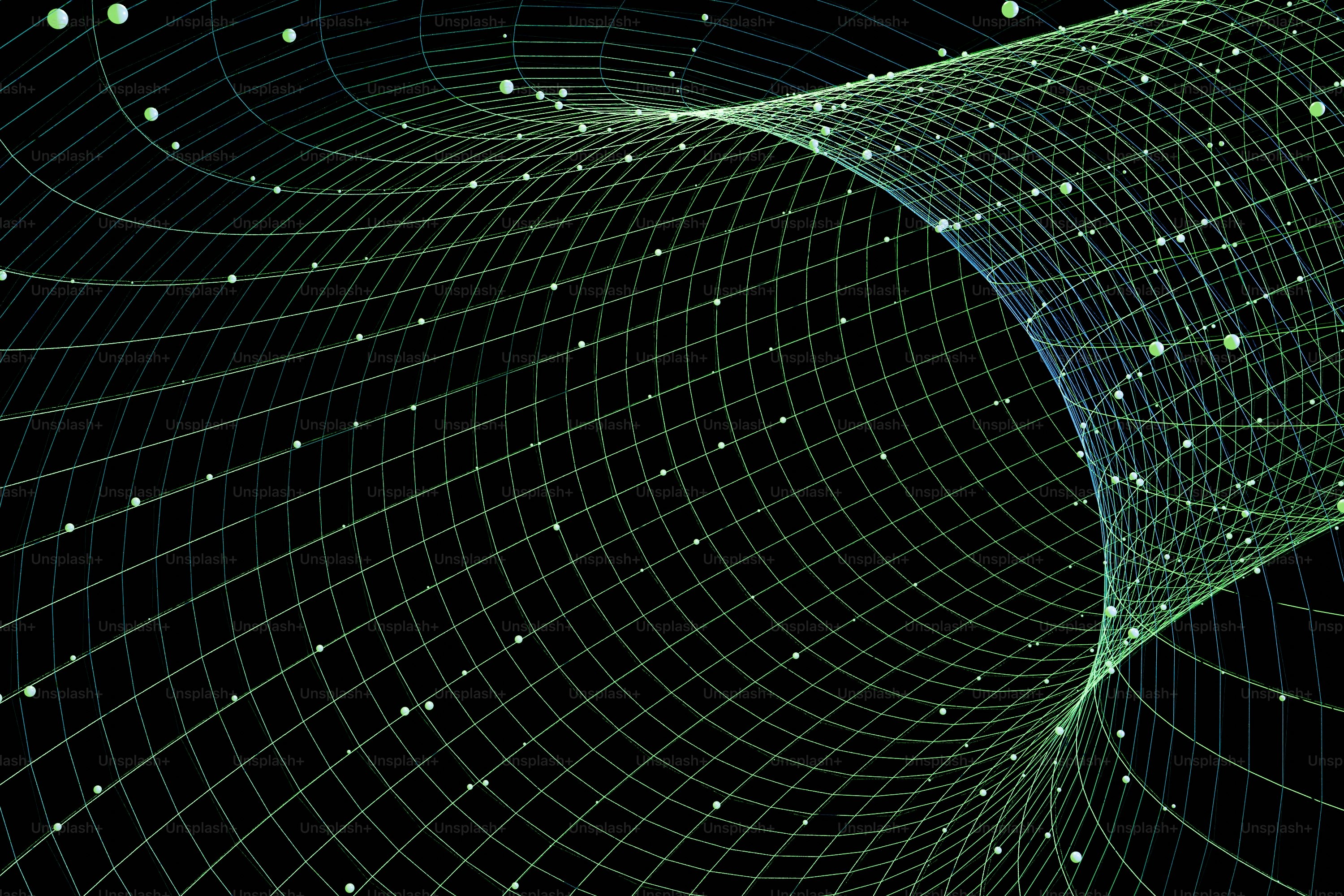 Abstract grid of glowing dots on black. photo – Technology Image on ...