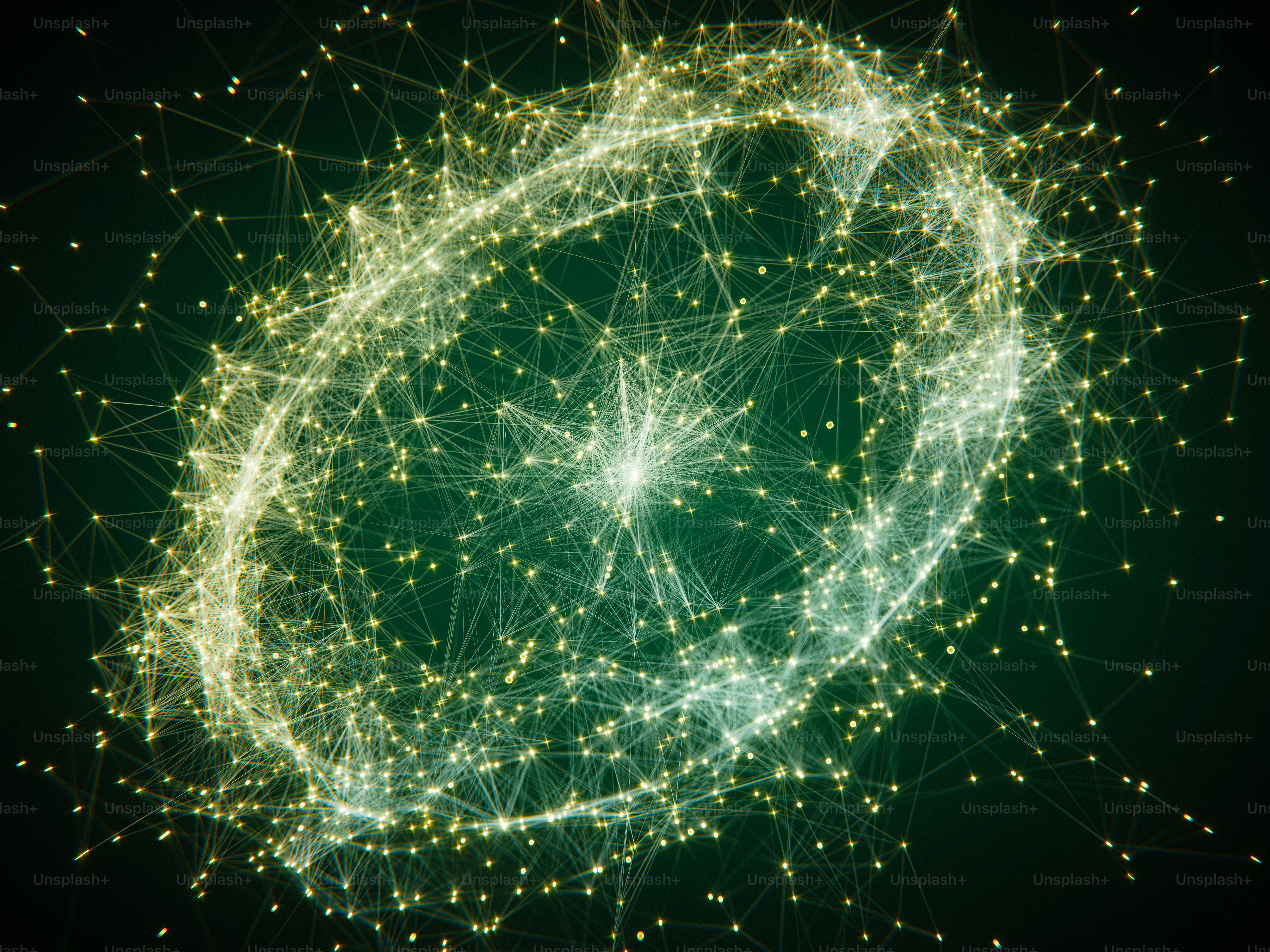Connected dots forming a complex glowing network structure representing agent architecture