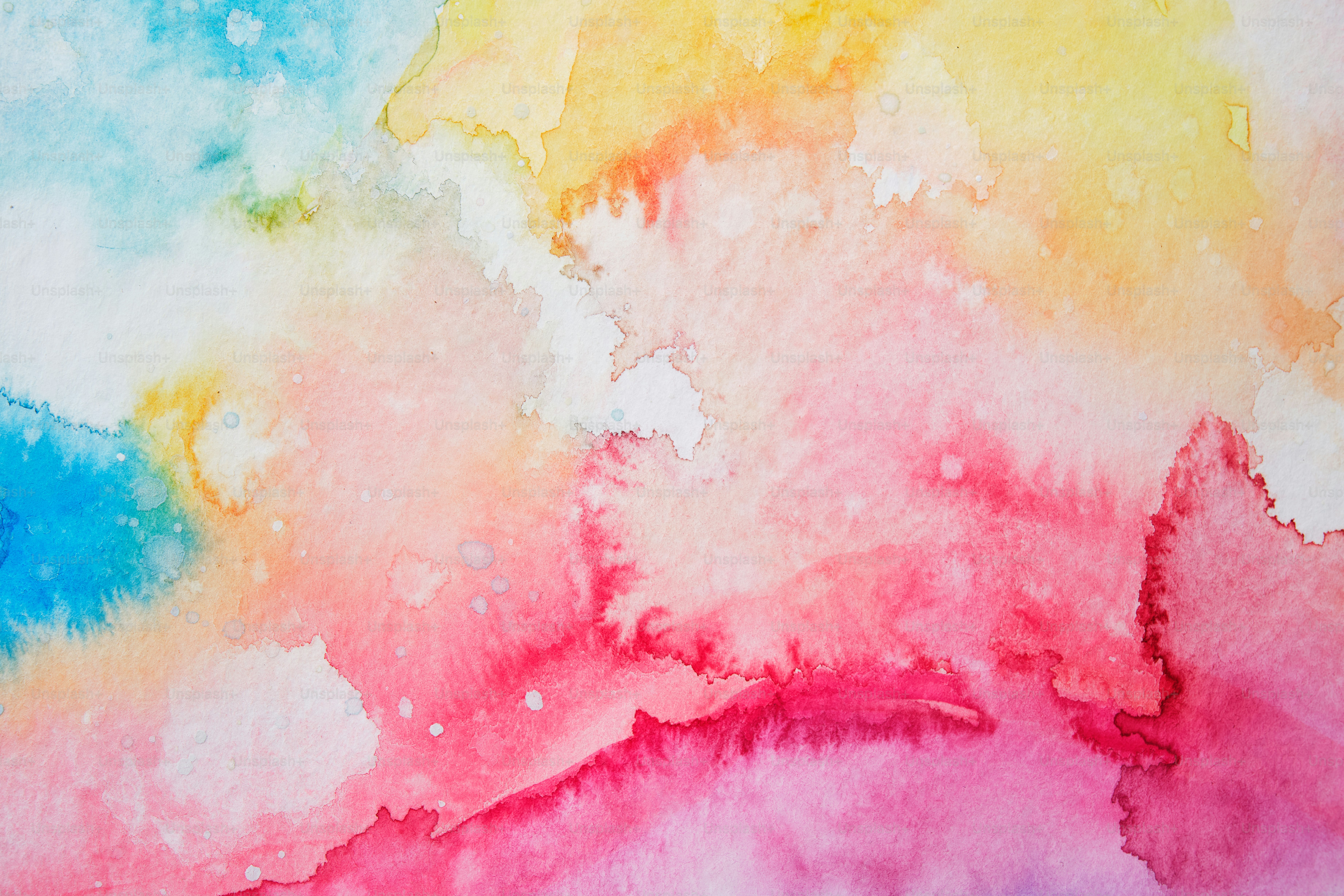 Bunter Aquarellhintergrund mit gemischten Farbtönen. Foto – Bild zum Thema  Hintergrundbild auf Unsplash, image size:3000x2000