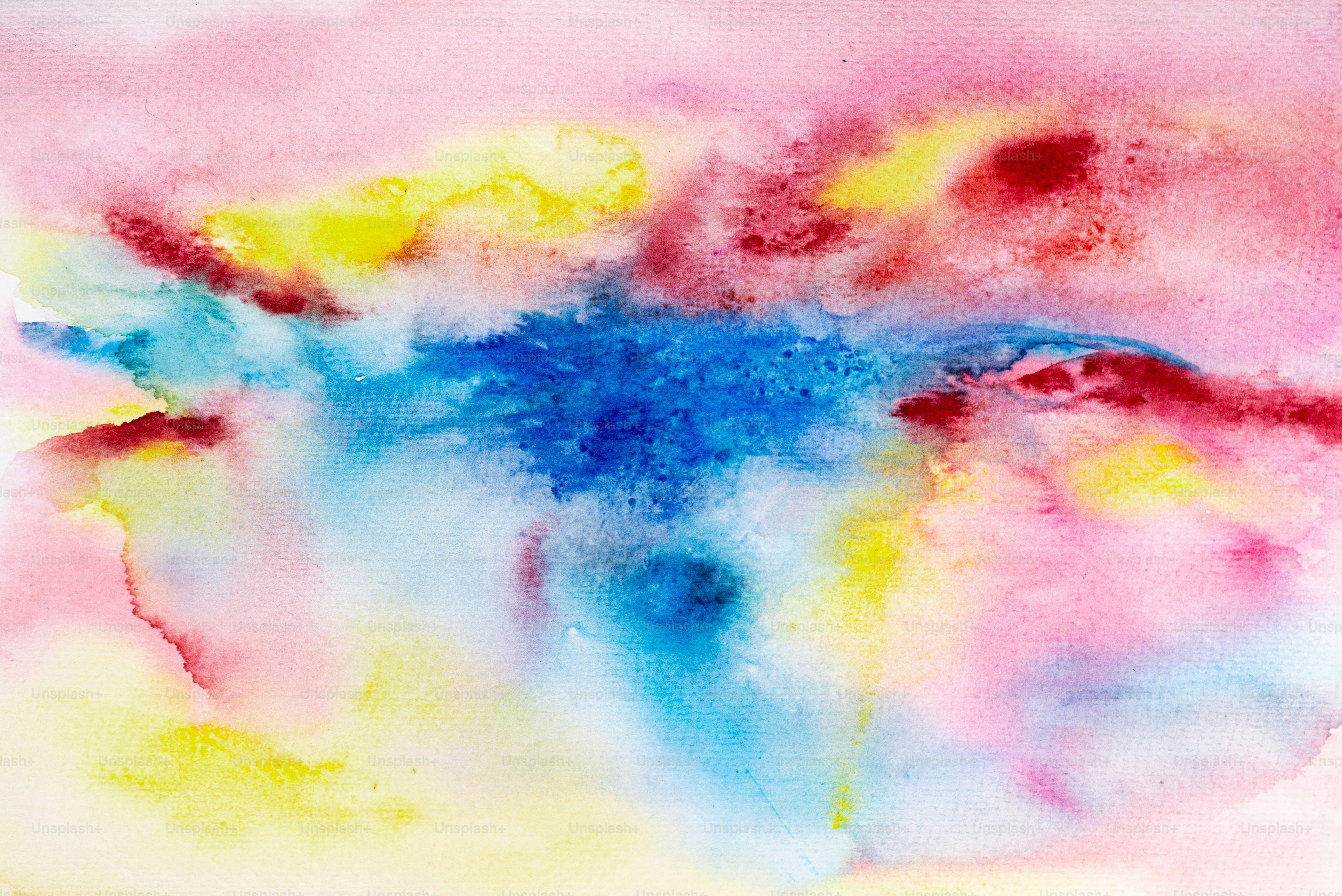 Bunte Aquarellmalerei mit abstrakten Wirbeln.