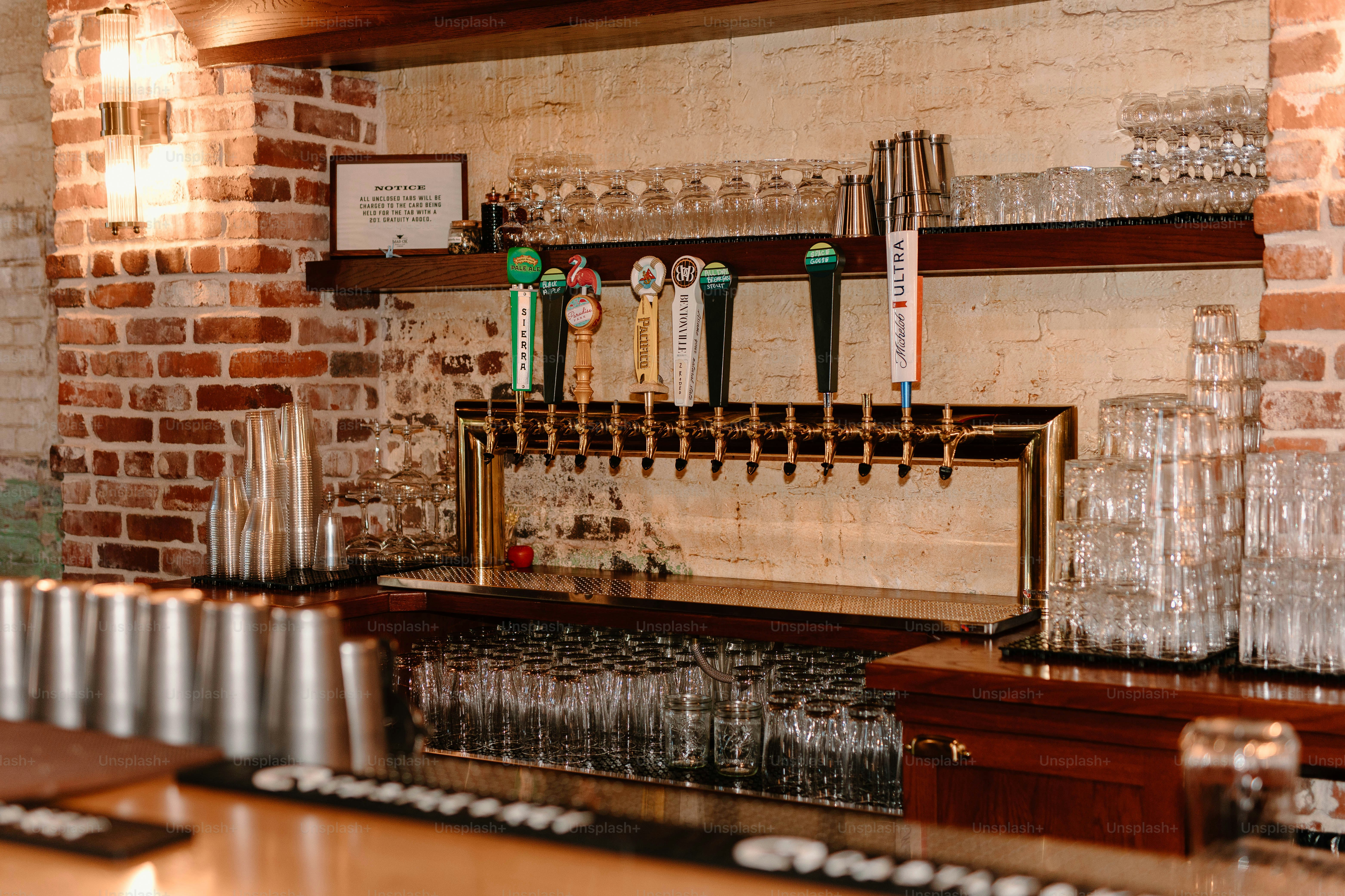 The bar is ready for a busy night.