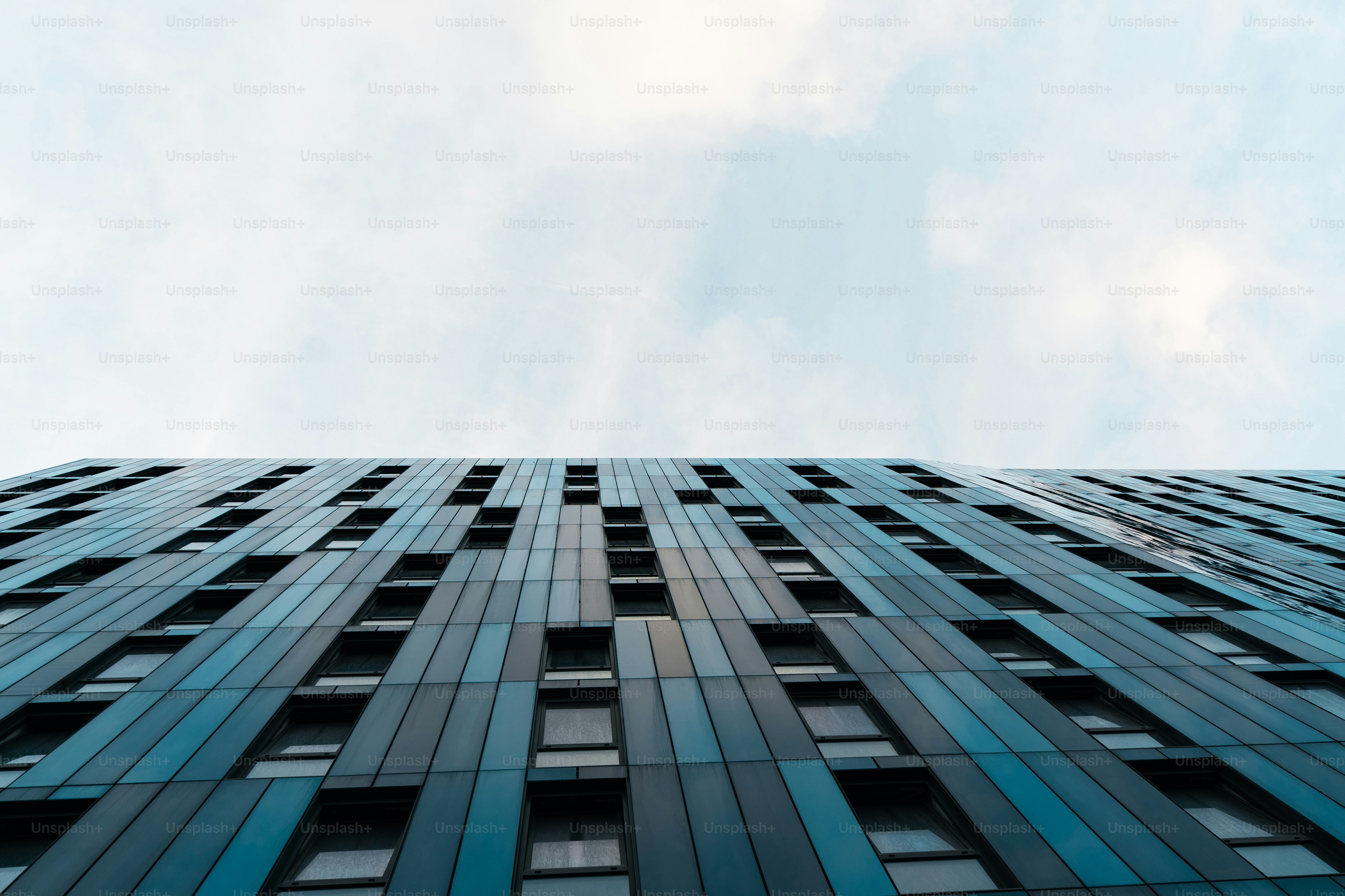 Looking up at a modern building
