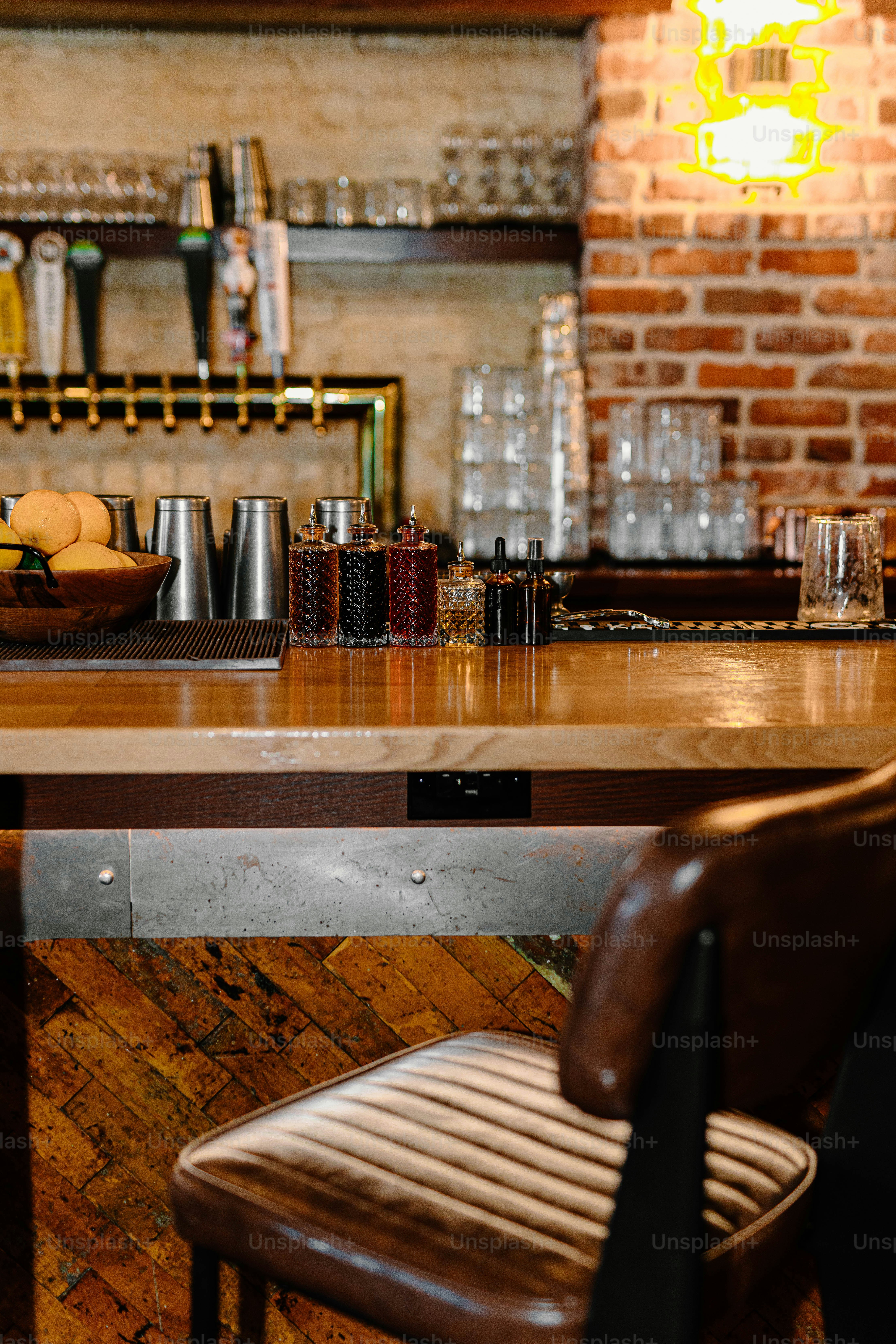An inviting bar with a cozy, rustic atmosphere.