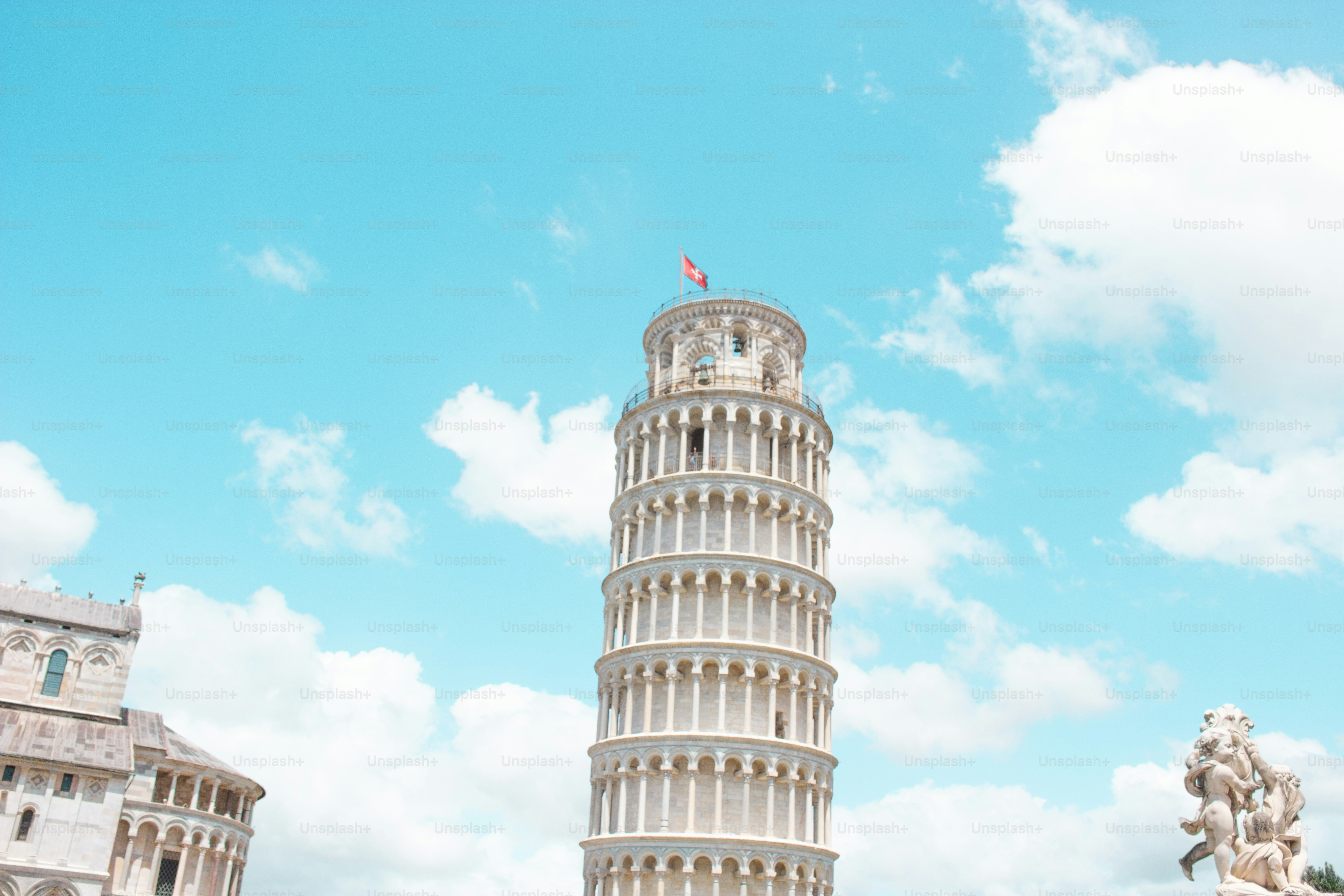 The leaning tower of pisa stands tall.