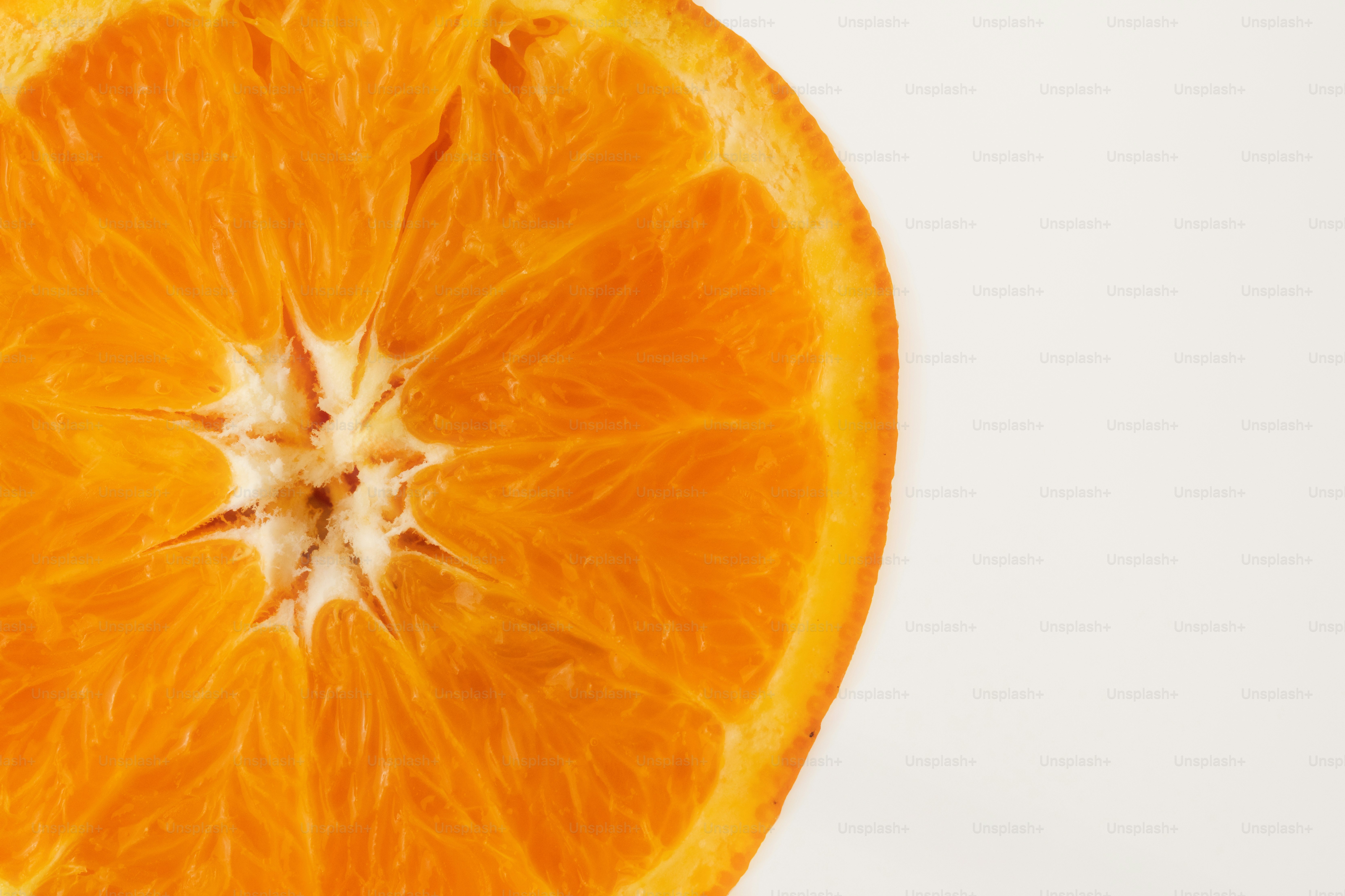 A close-up of an orange slice.