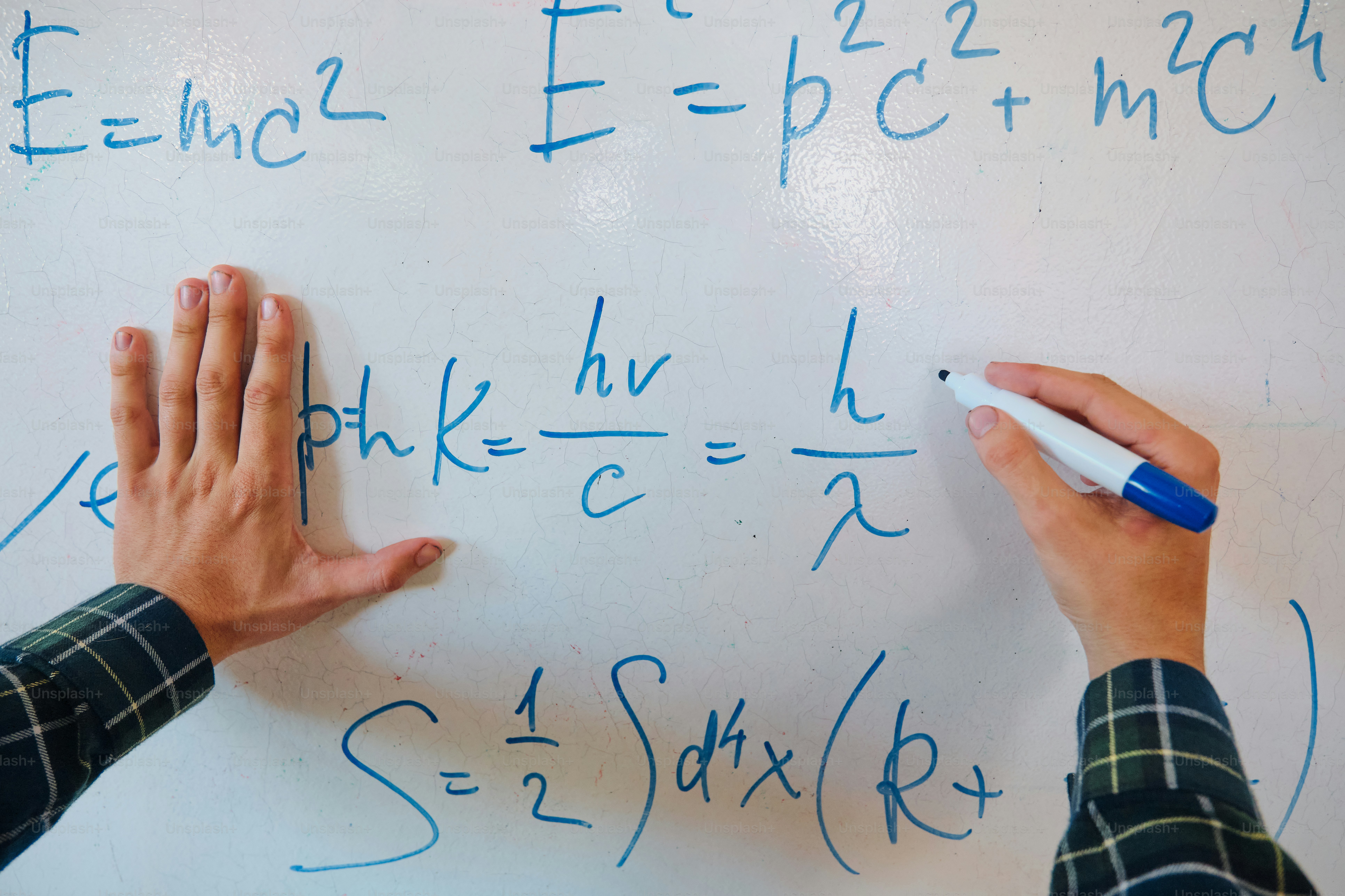 POV shot of hands writing