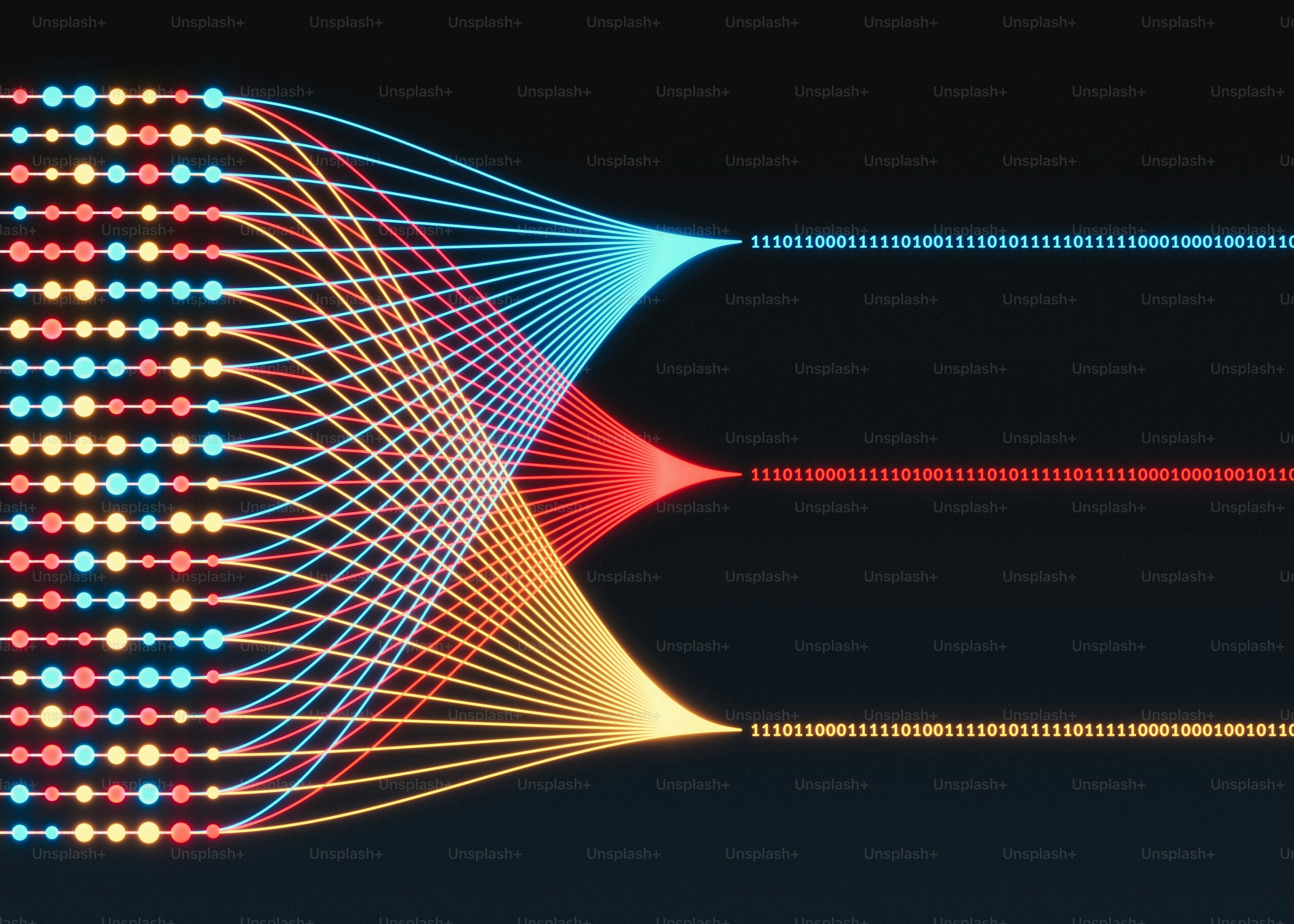 Data is being processed and funneled.