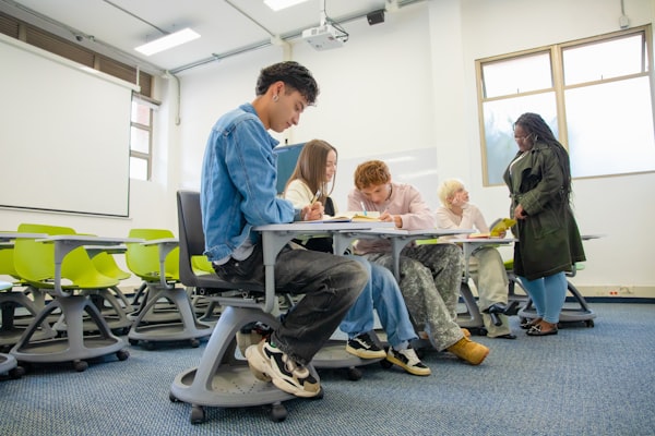 Students working together on academics