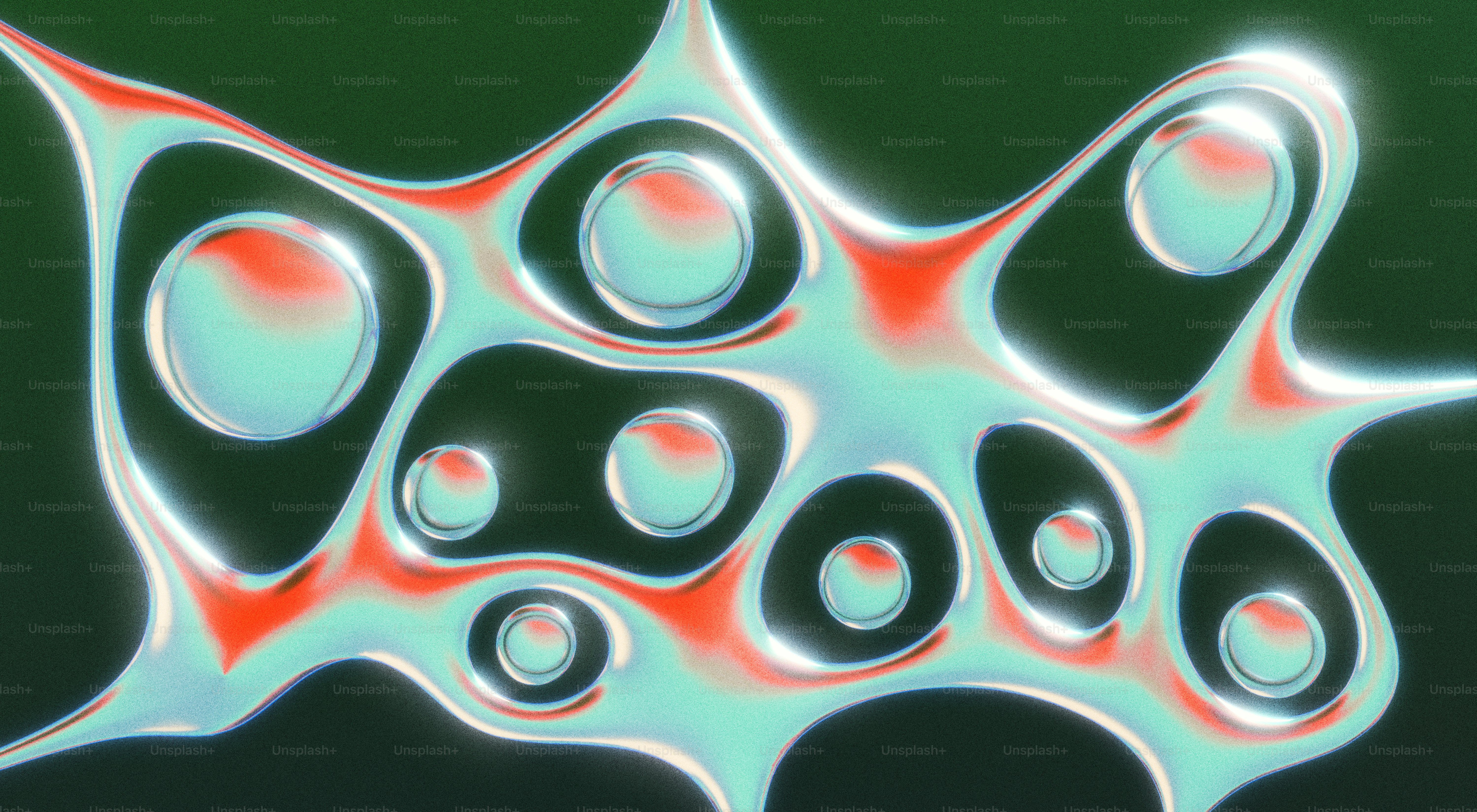 Abstract, colorful shapes with a glossy look.