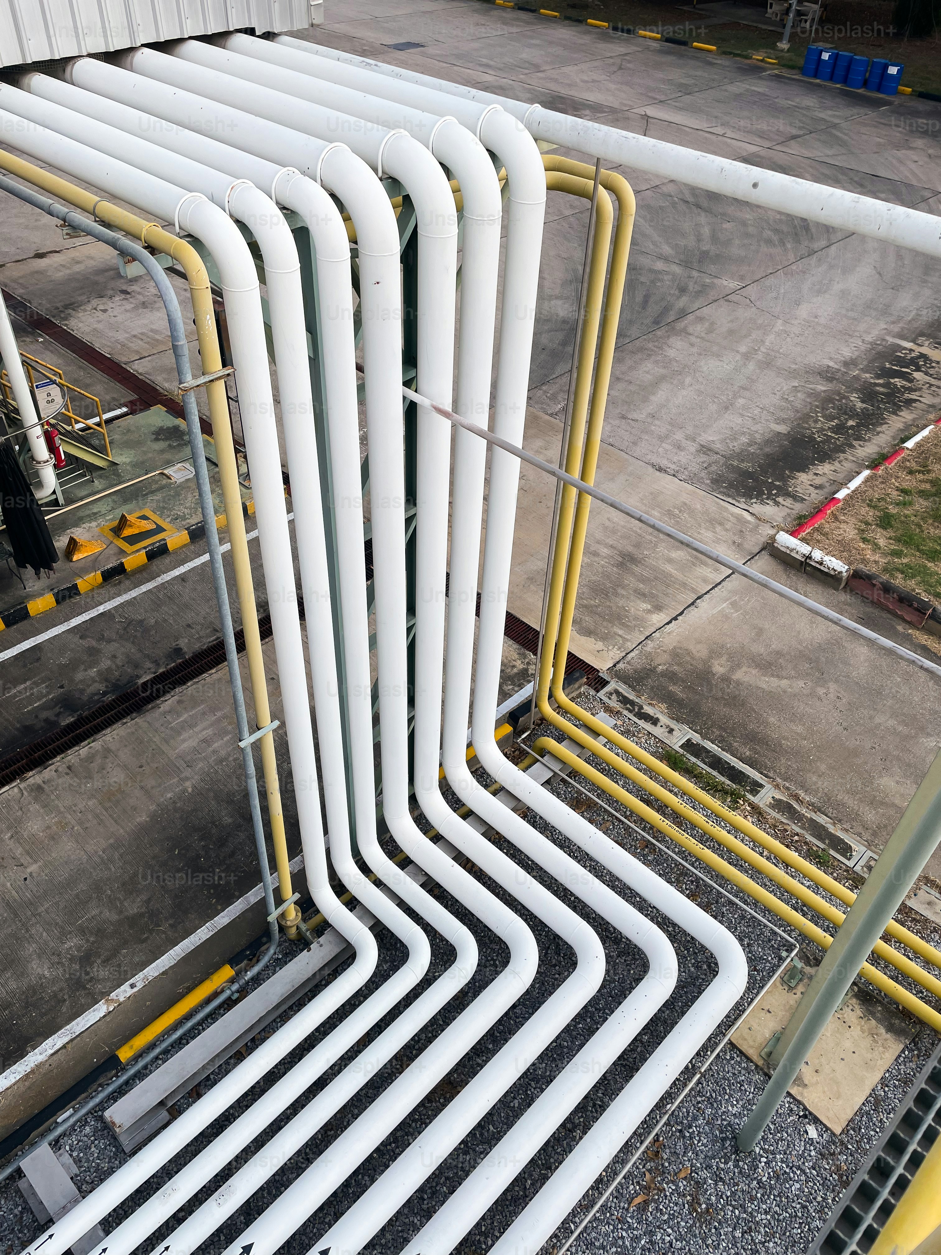 High angle view of oil and gas pipelines