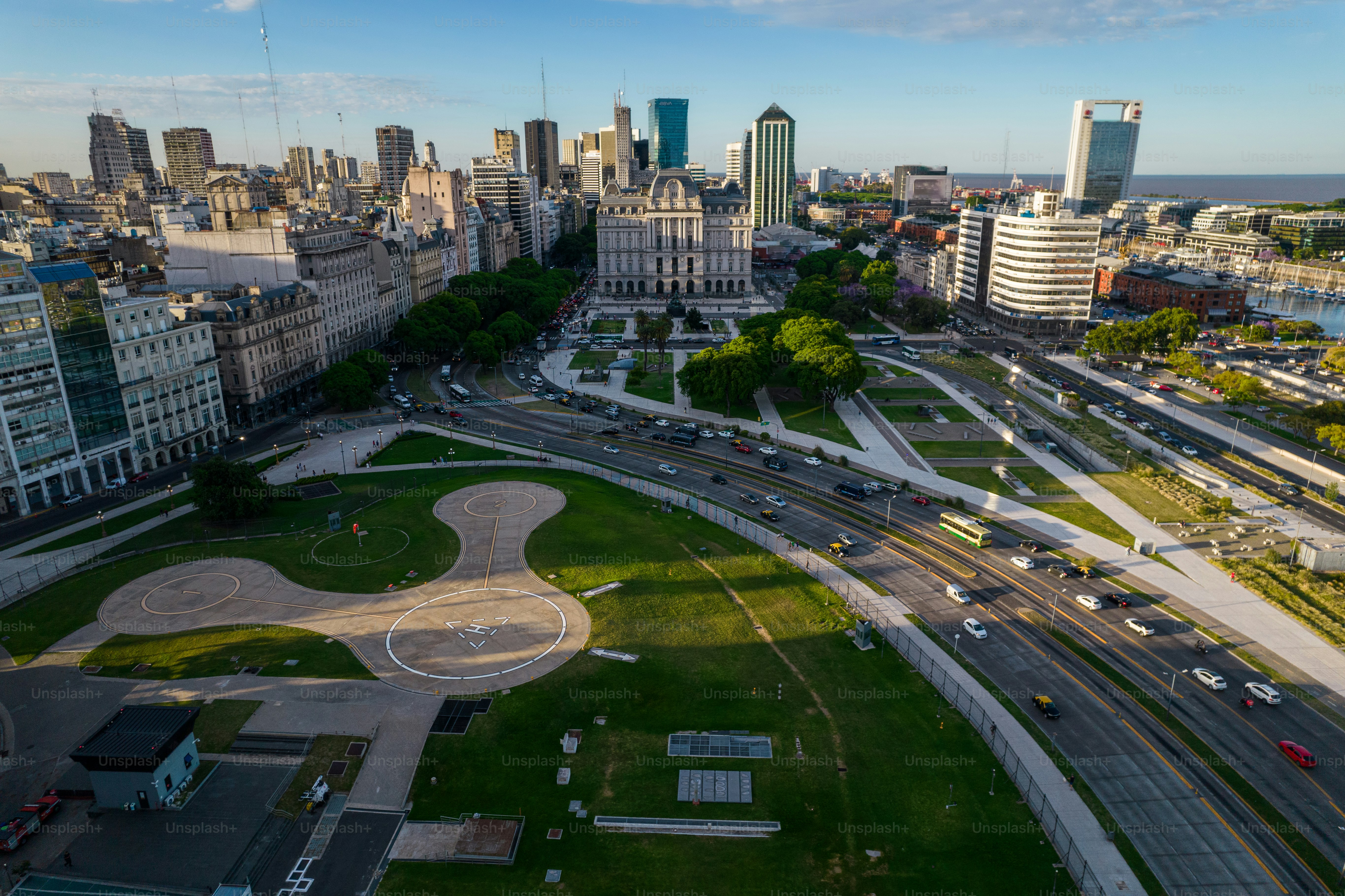 Beautiful aerial view of the Buenos Aires City, it impressive landmarks in Argentina