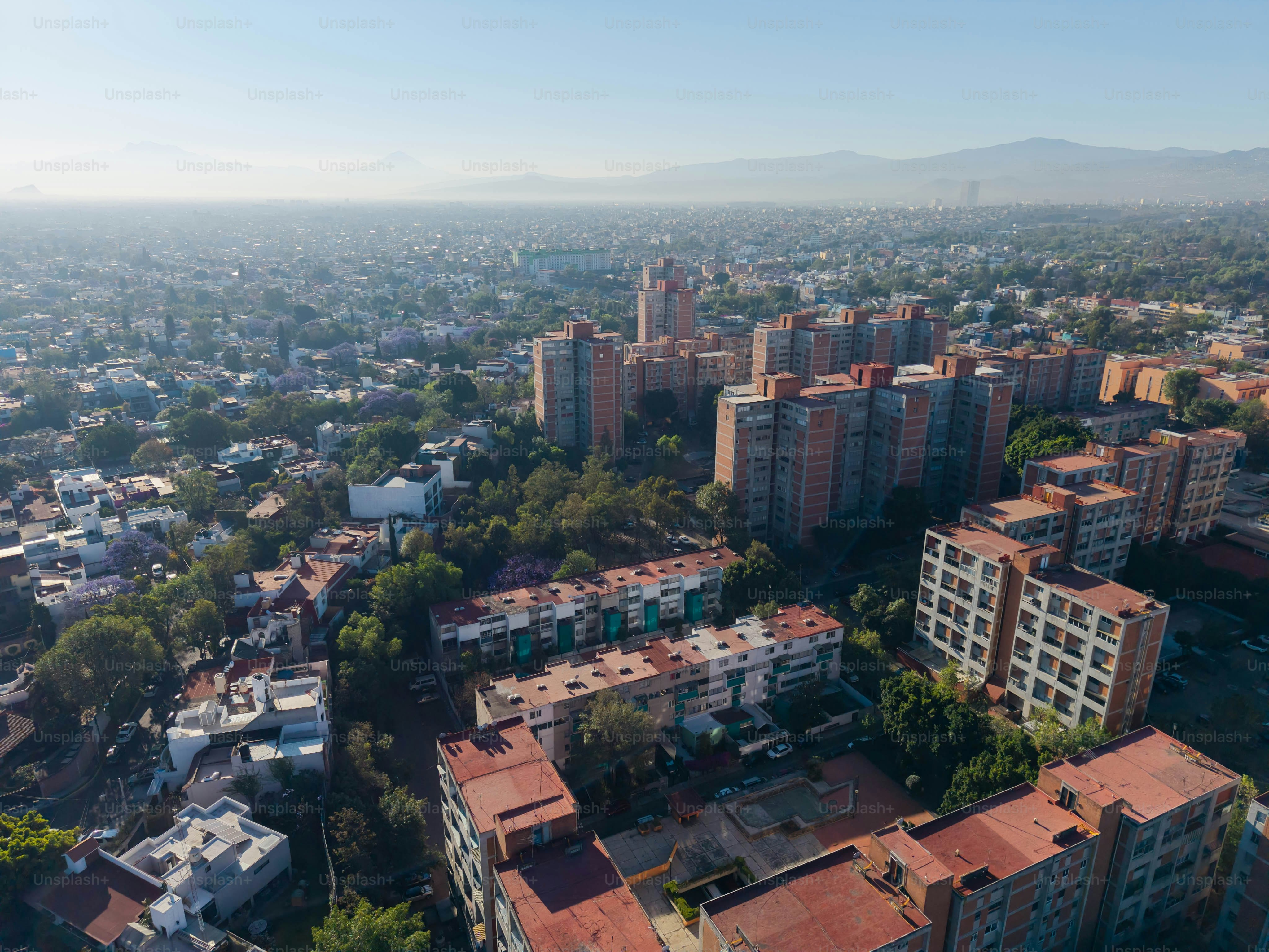 defaultAerial drone photography of diverse urban landscapes in southern Mexico City