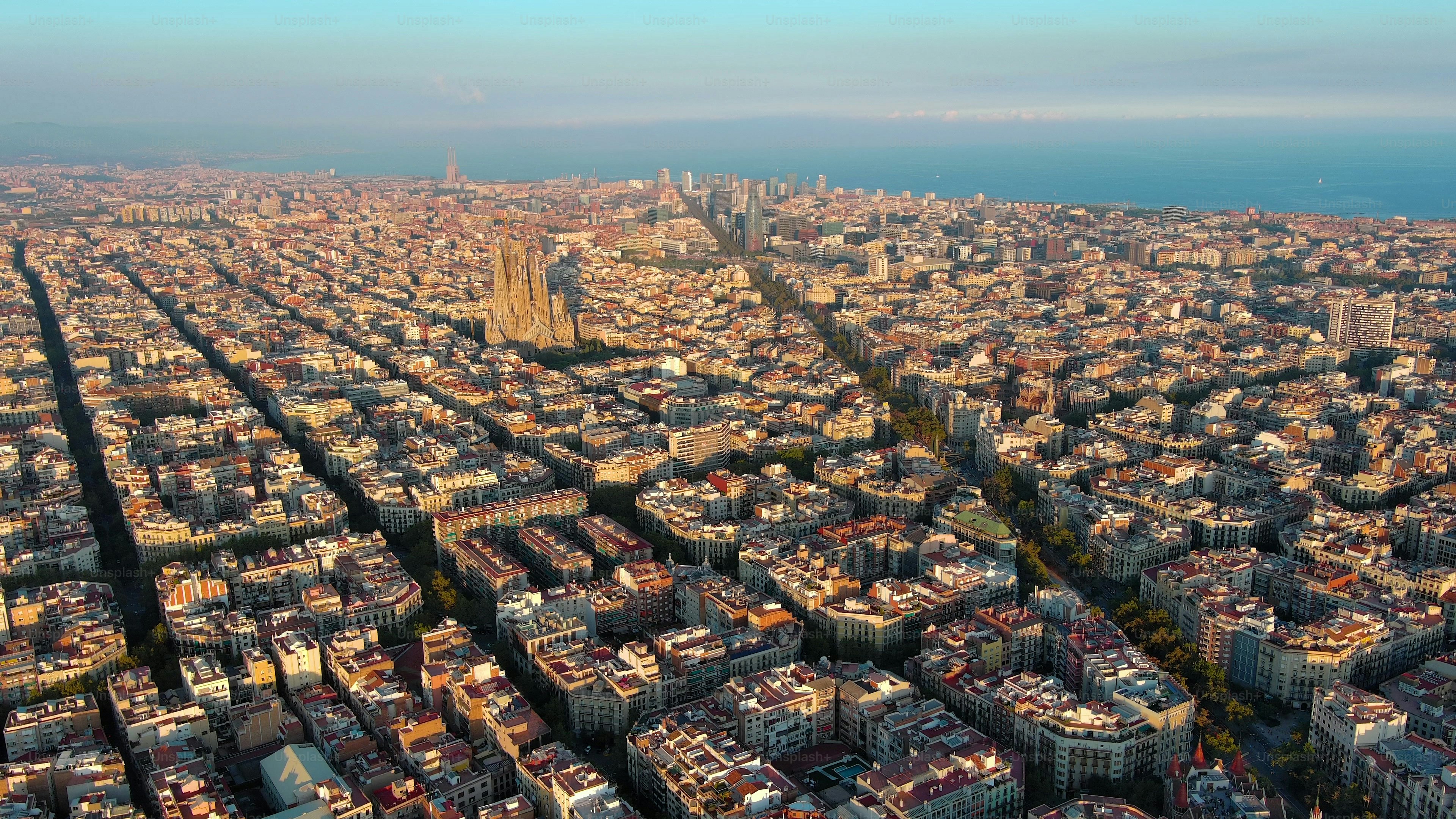Barcelona's Grid pattern truly comes to life when viewed from above. Definitely one of the most beautiful cities in the world with the Sagrada Familia Cathedral as the crown.