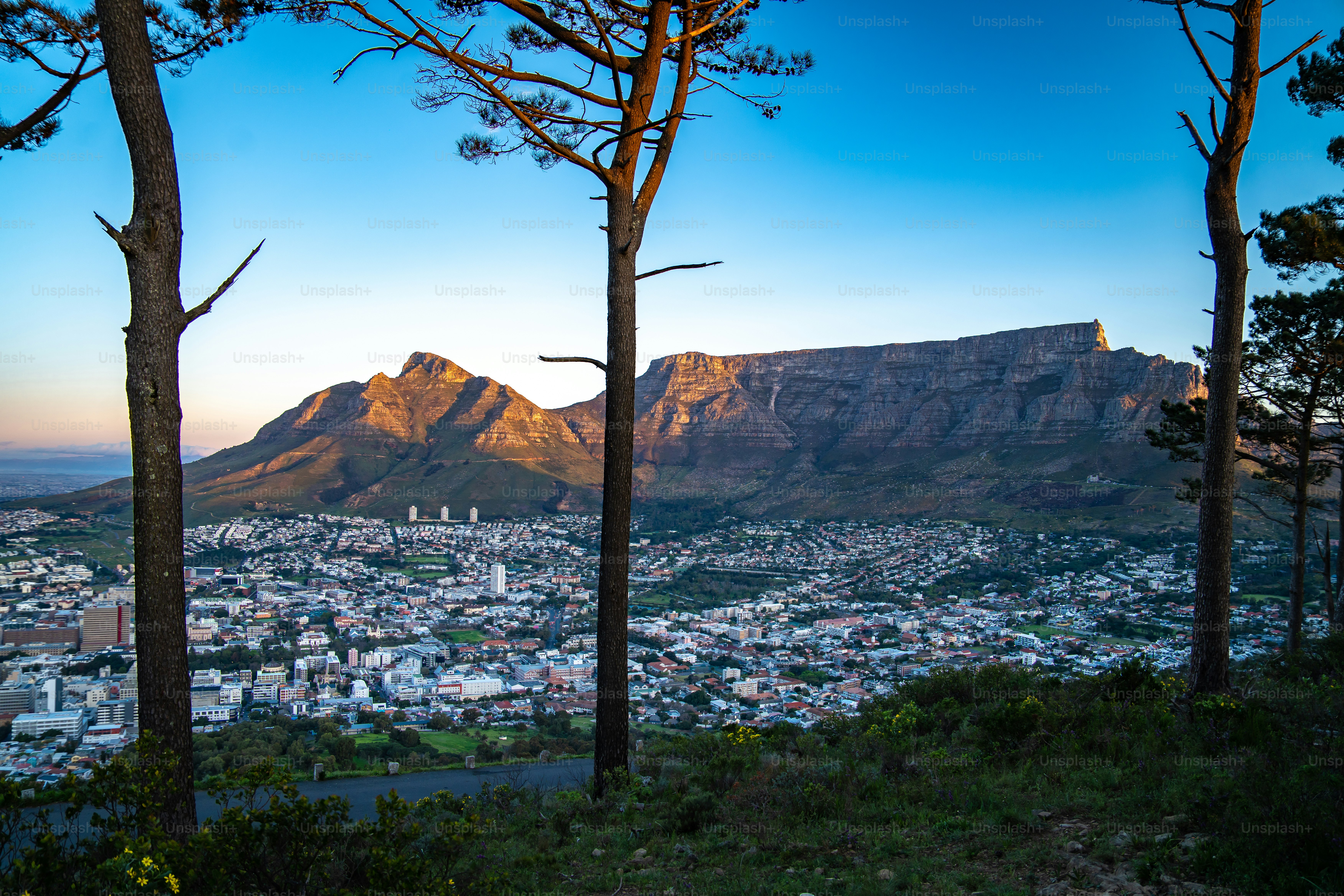 Signal Hill sunset viewpoint over Cape Town in Western Cape, South ...
