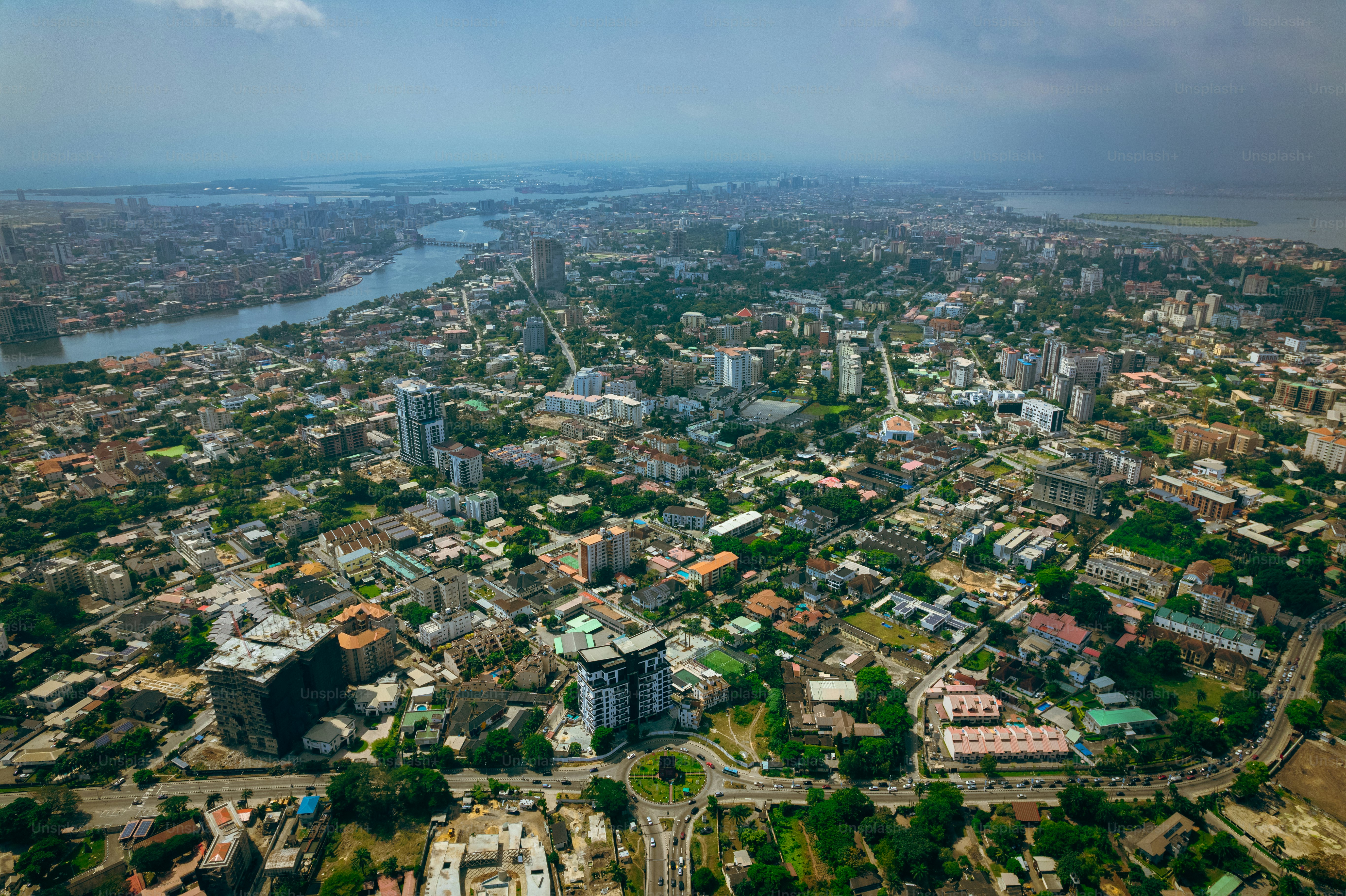 The landscape of Banana Island, the richest neighbourhood in Lagos shows the Lekki-Ikoyi Link bridge.