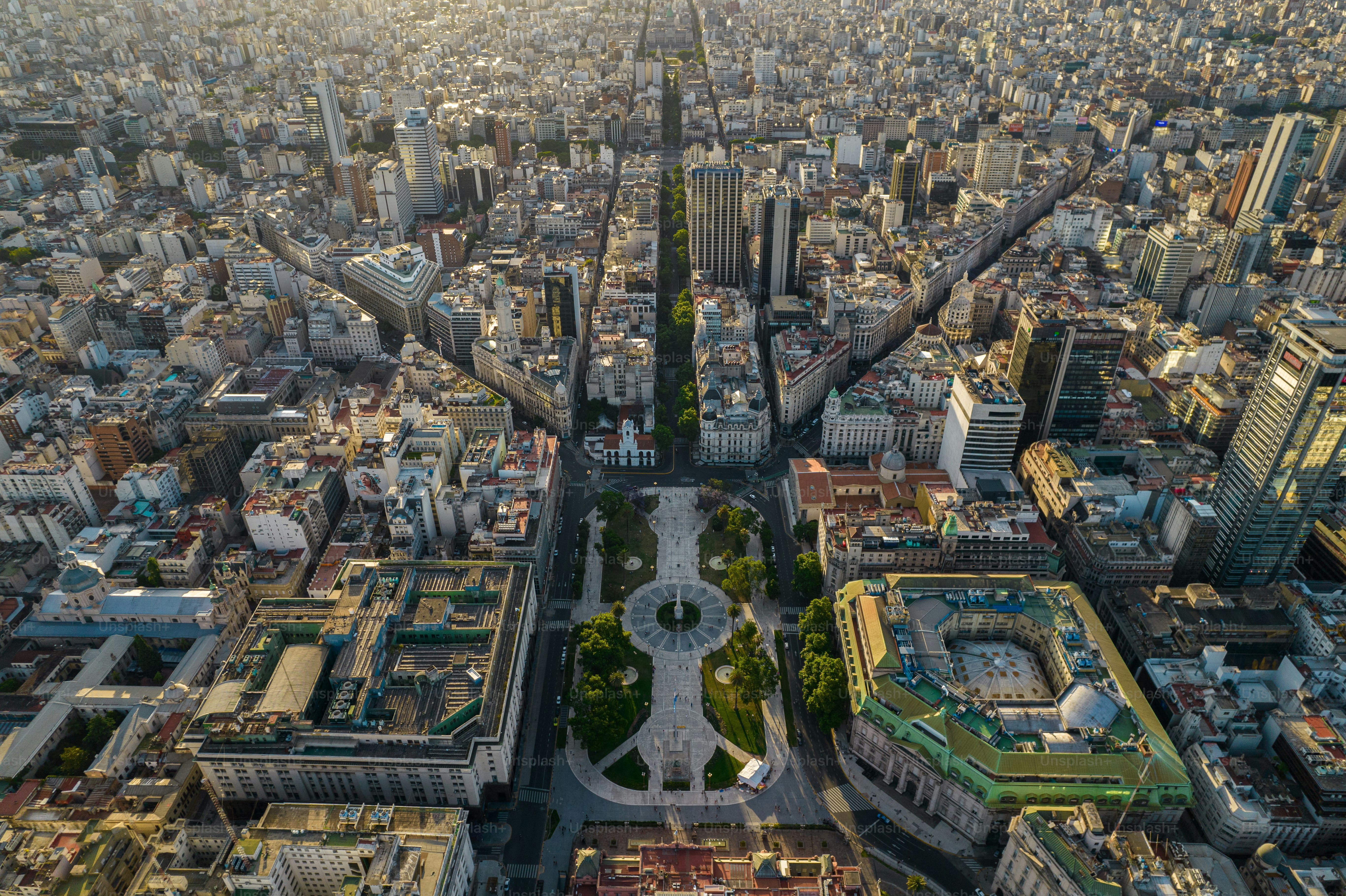 Beautiful aerial view of the Buenos Aires City, it impressive landmarks in Argentina