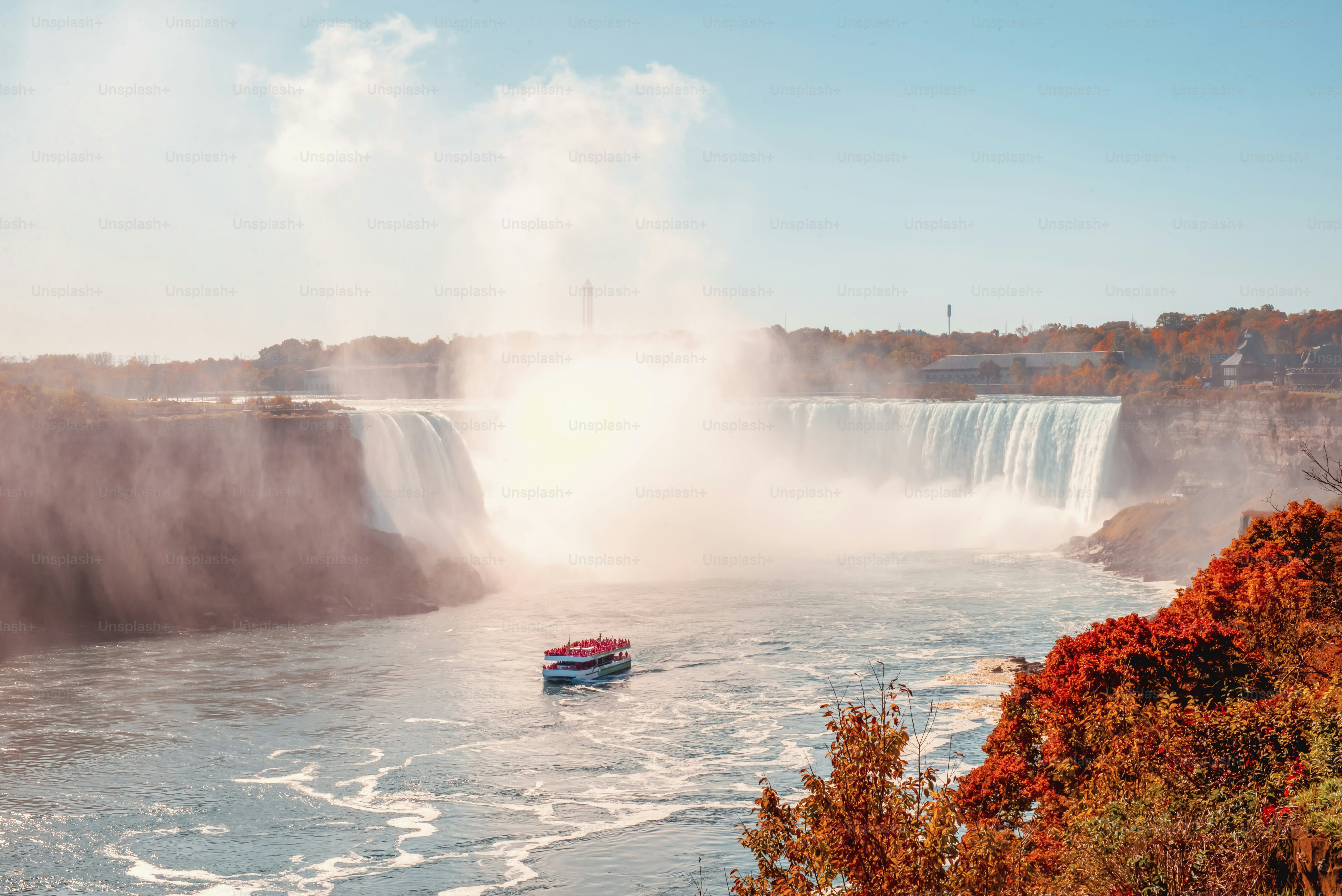Beautiful view of Niagara Falls from Canada in autumn photo – Travel ...