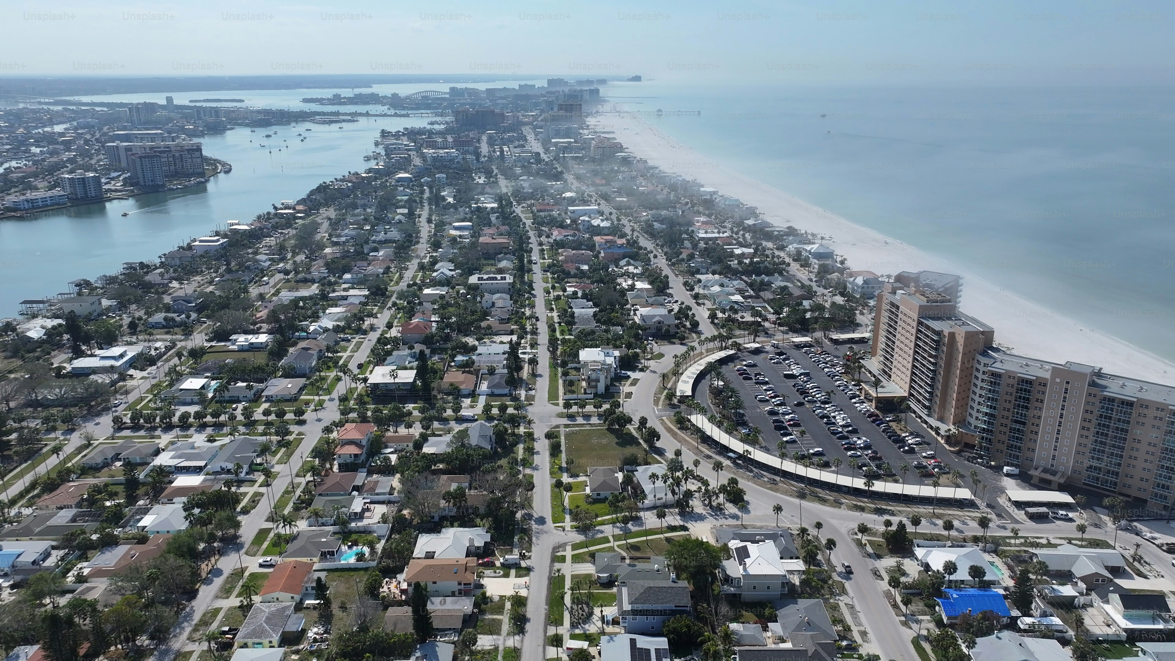 Clearwater Beach Skyline At Clearwater In Florida United States. Beach Landscape. Downtown District. Travel Scenery. Clearwater Beach Skyline At Clearwater In Florida United States. Amazing Cityscape.