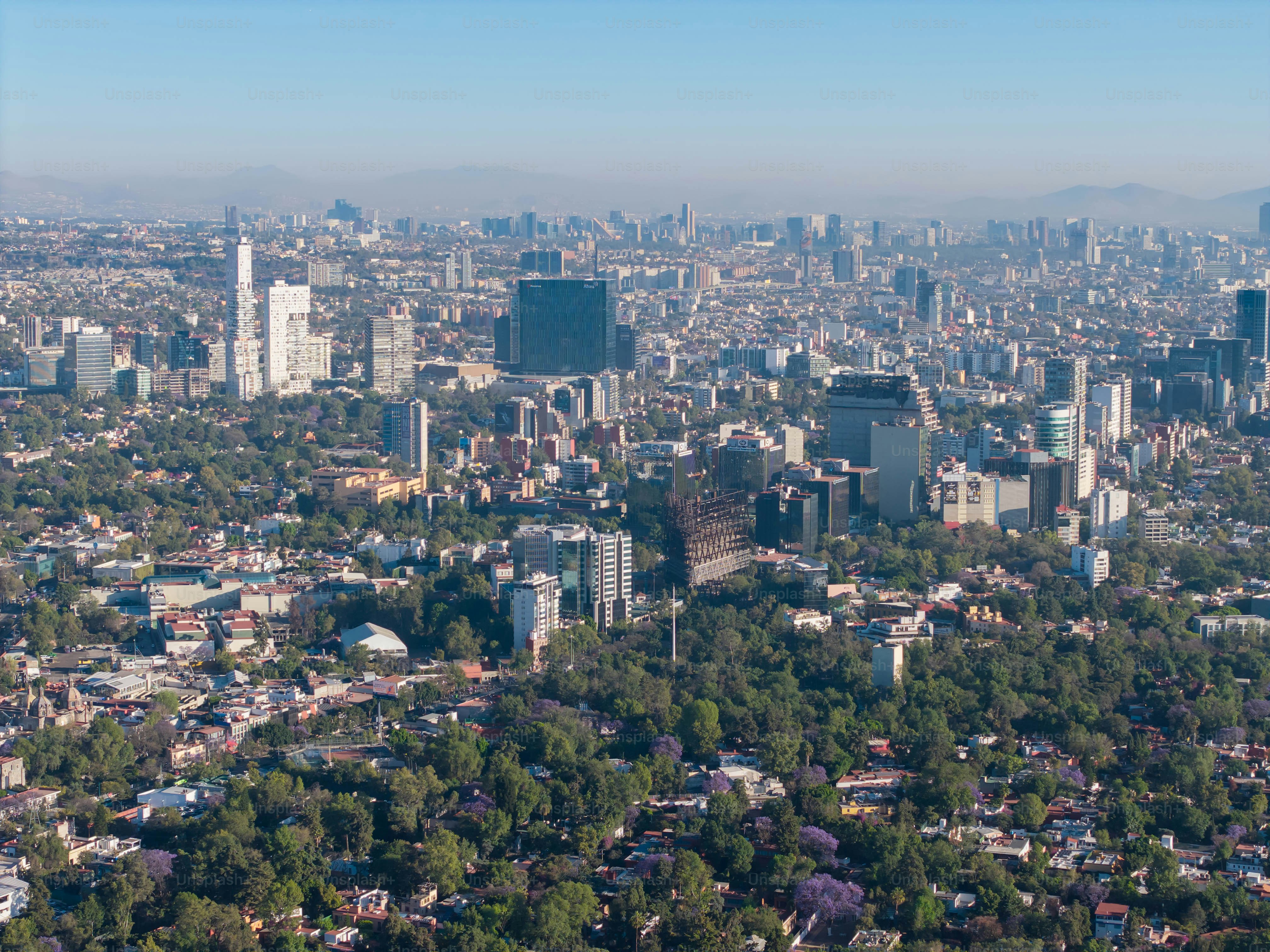 defaultAerial drone photography of diverse urban landscapes in southern Mexico City