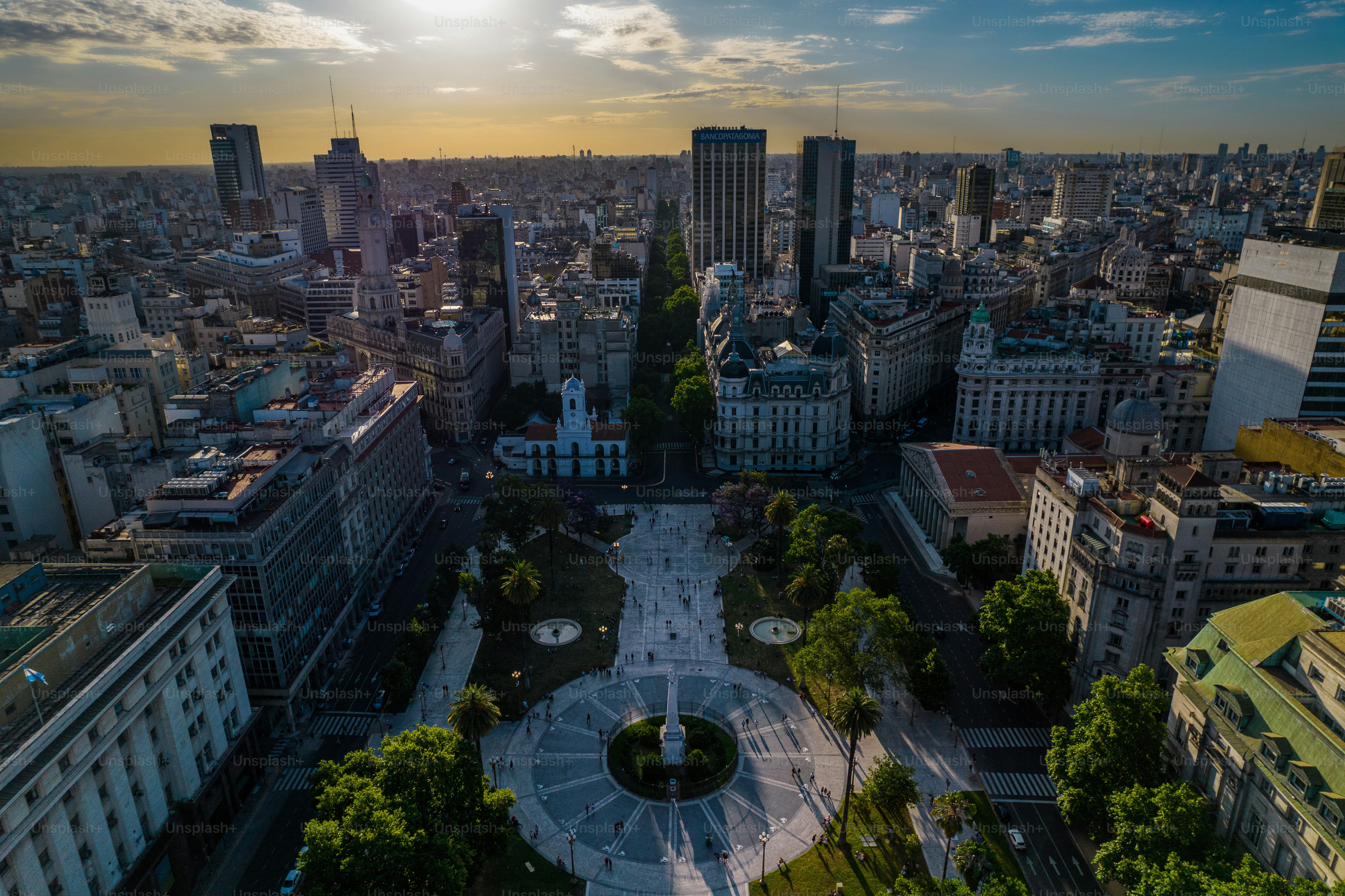 Beautiful aerial view of the Buenos Aires City, it impressive landmarks in Argentina