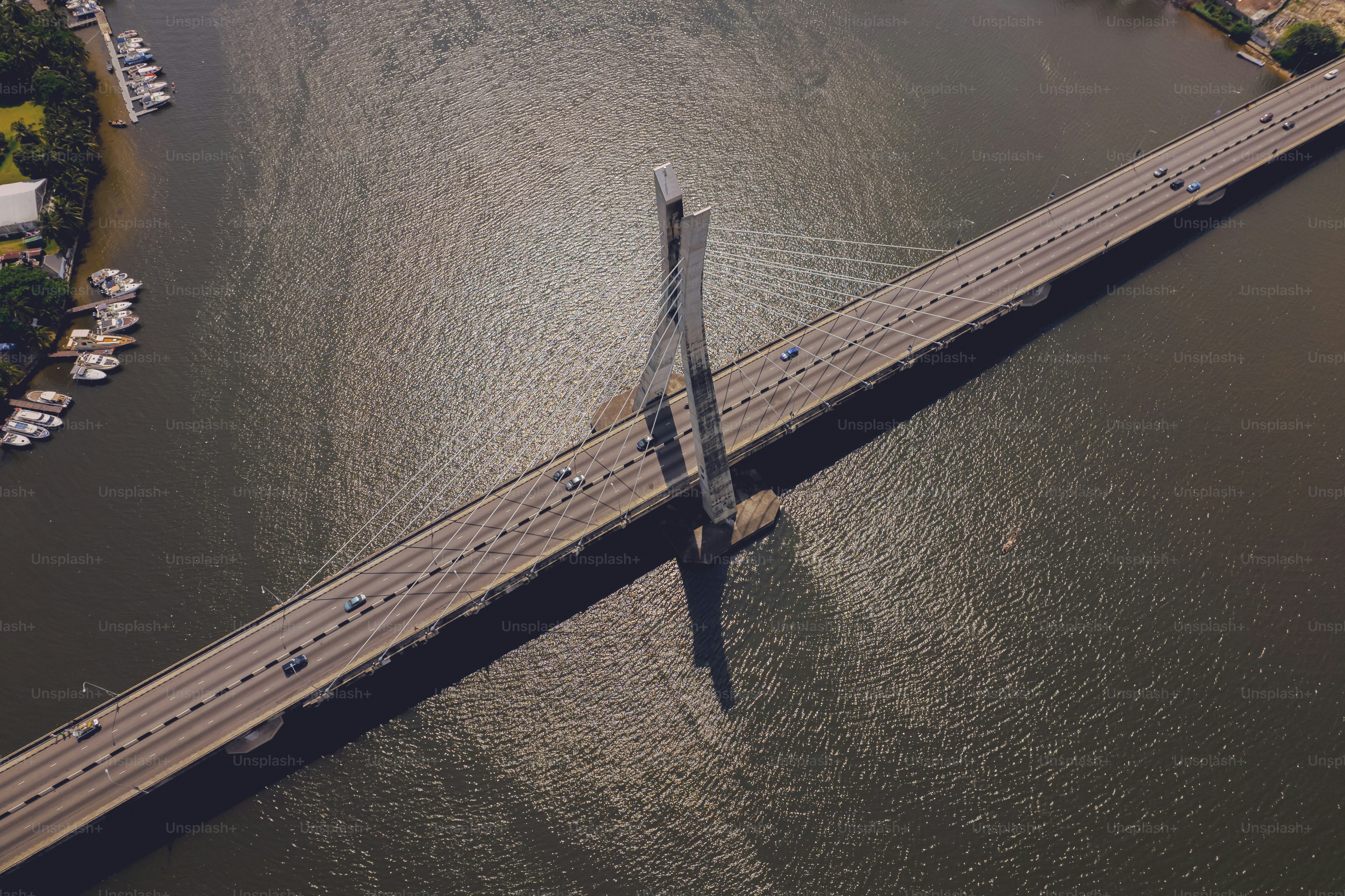 The Lekki-Ikoyi Link Bridge is a popular landmark in Lagos, Nigeria.
