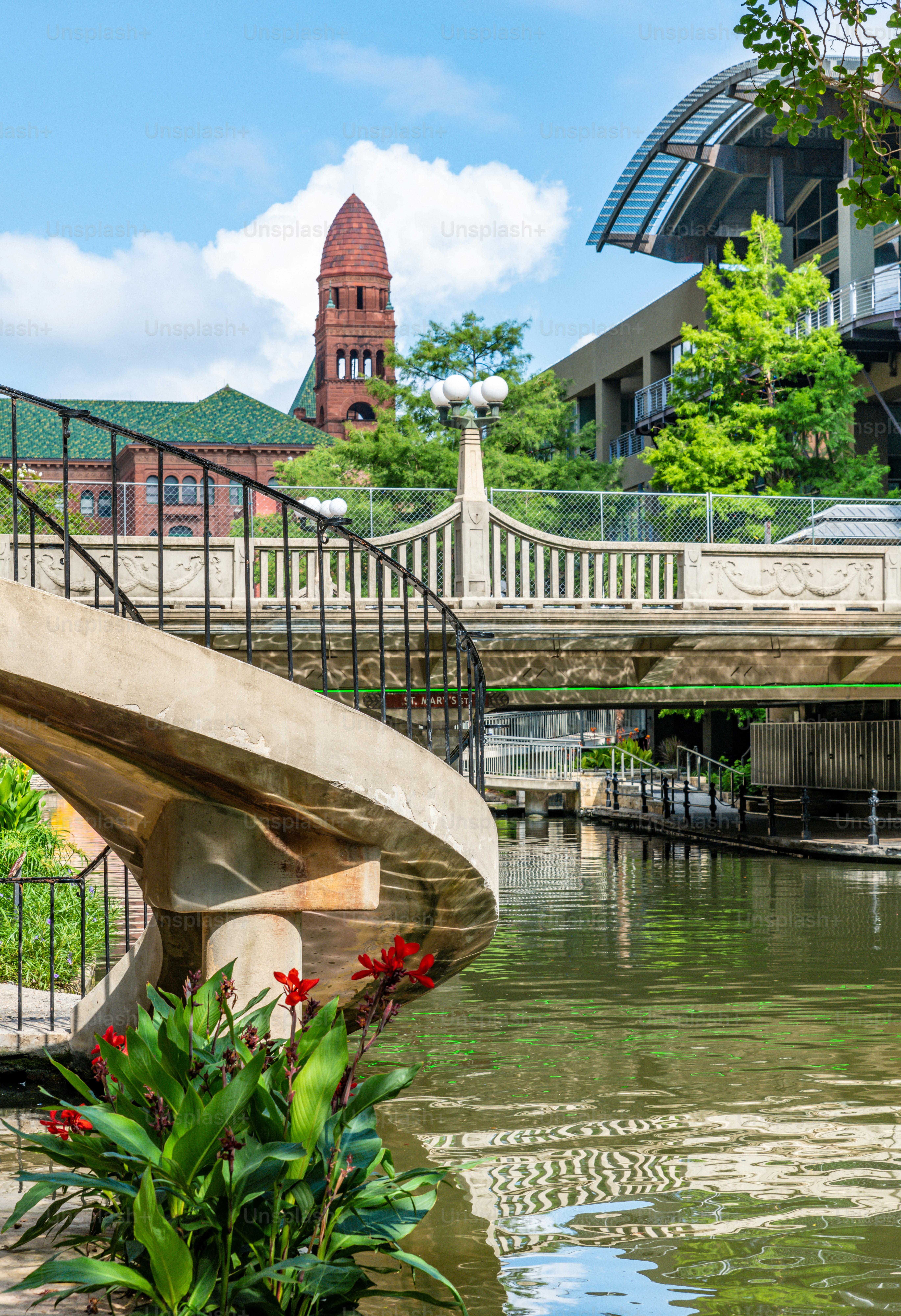 Spiral staircase by the San Antonio River Walk