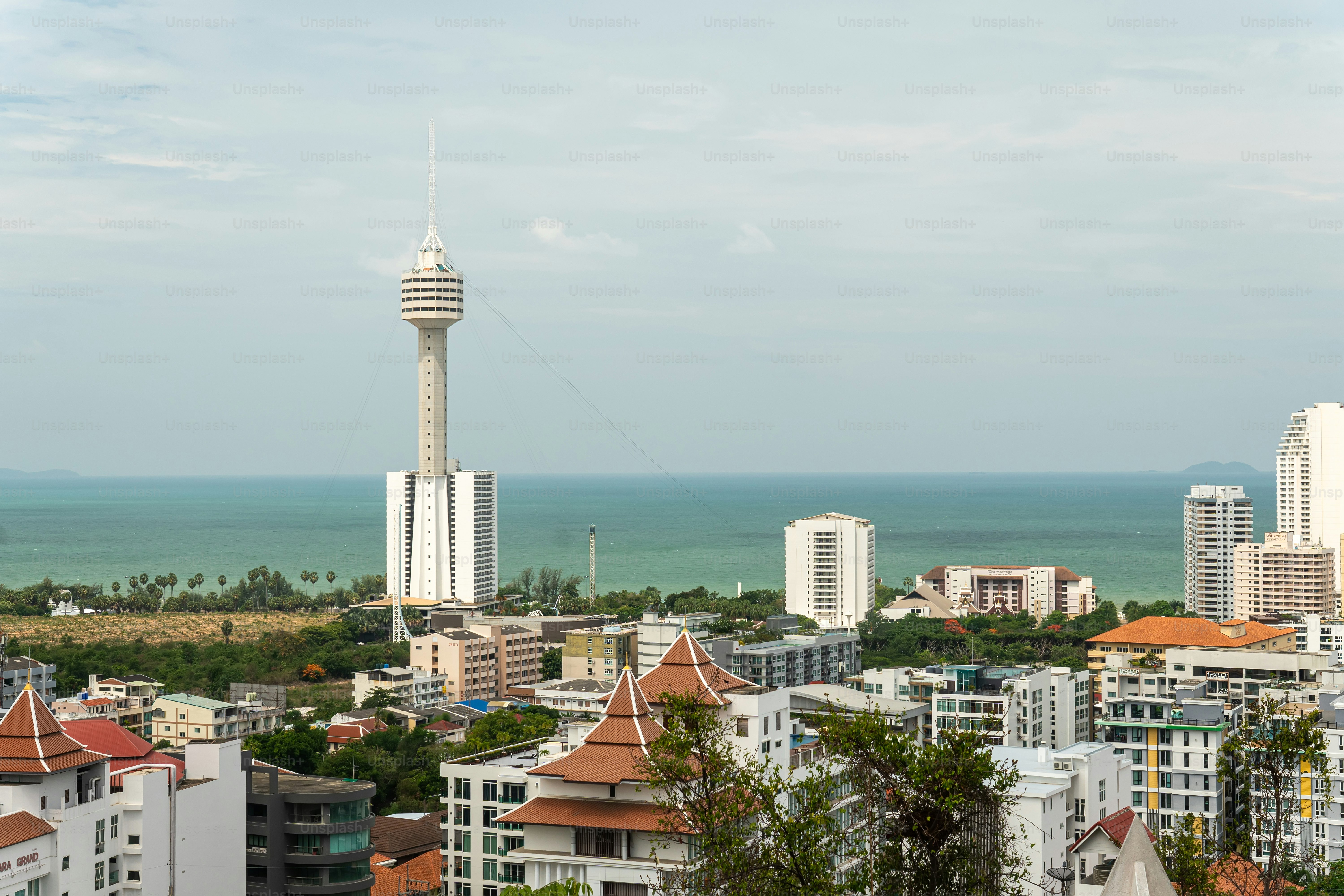 Pattaya, view point of Pattaya at Chonburi province, Thailand. City landscape.