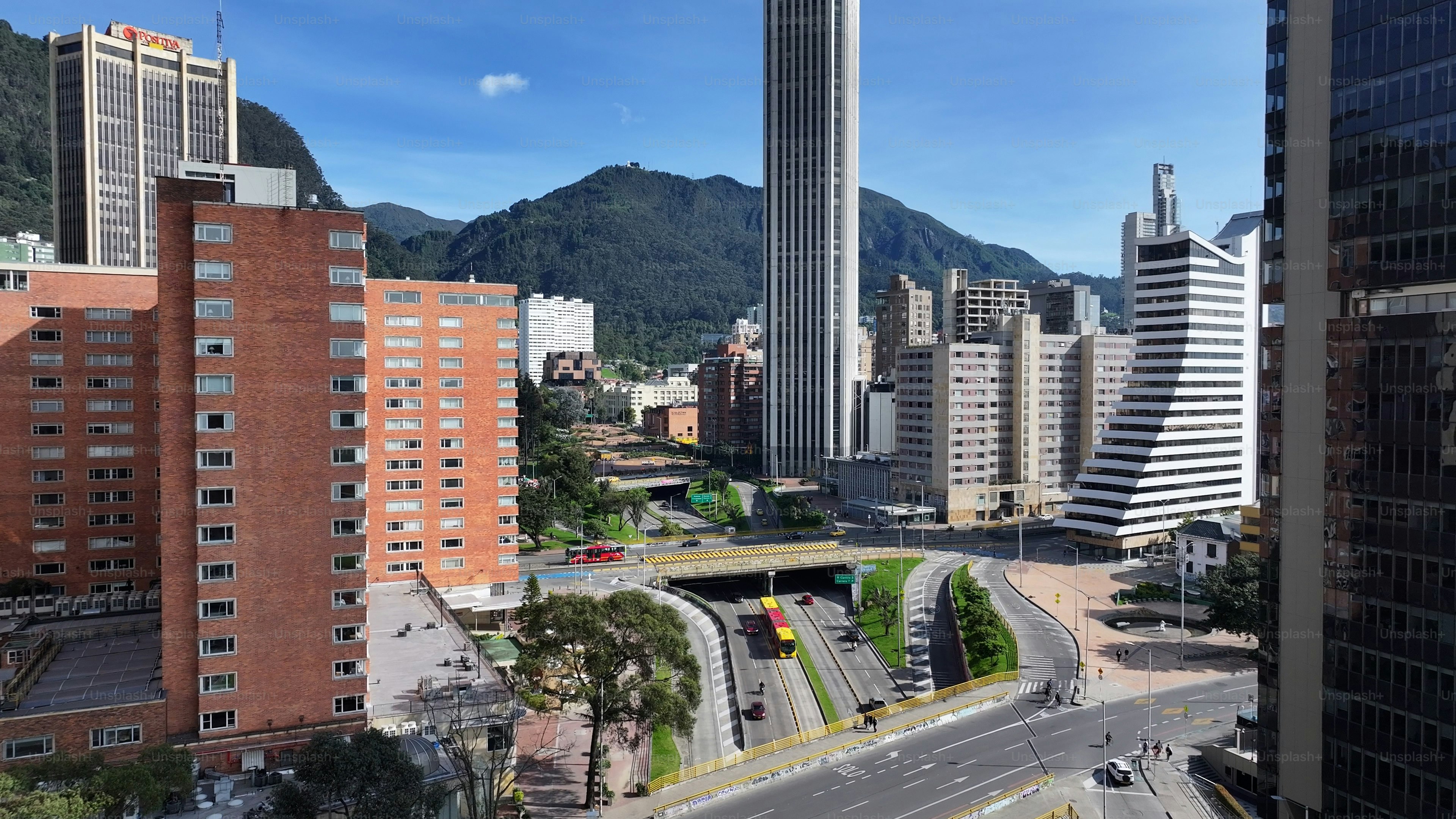 Bogota Skyline In Cundinamarca Colombia. Downtown City Landscape. Stunning Cityscape. Offices Buildings. Bogota Skyline In Cundinamarca Colombia. Skyscrapers Scenery. Outdoors Skyline.