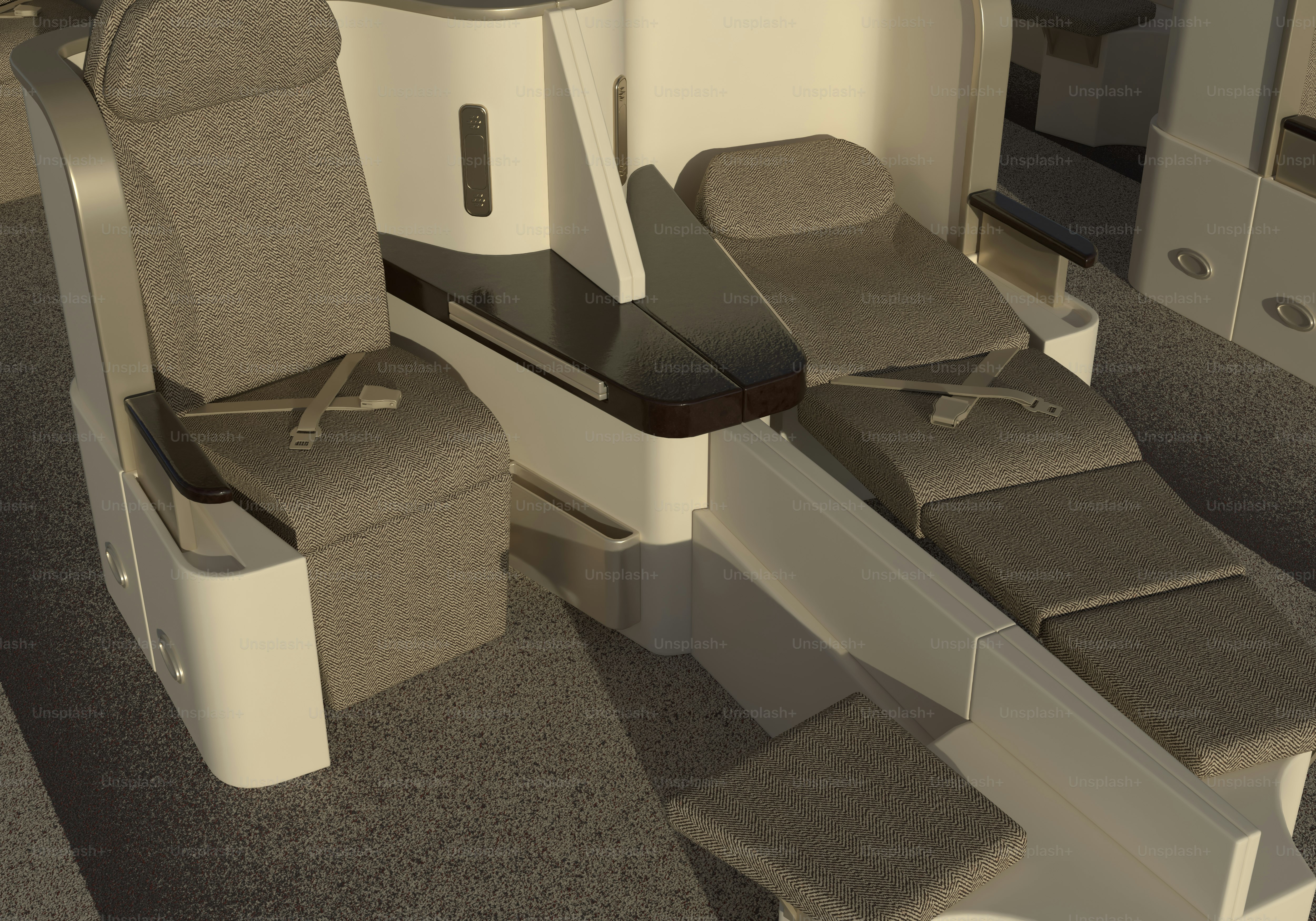 Two comfortable seats in a modern cabin