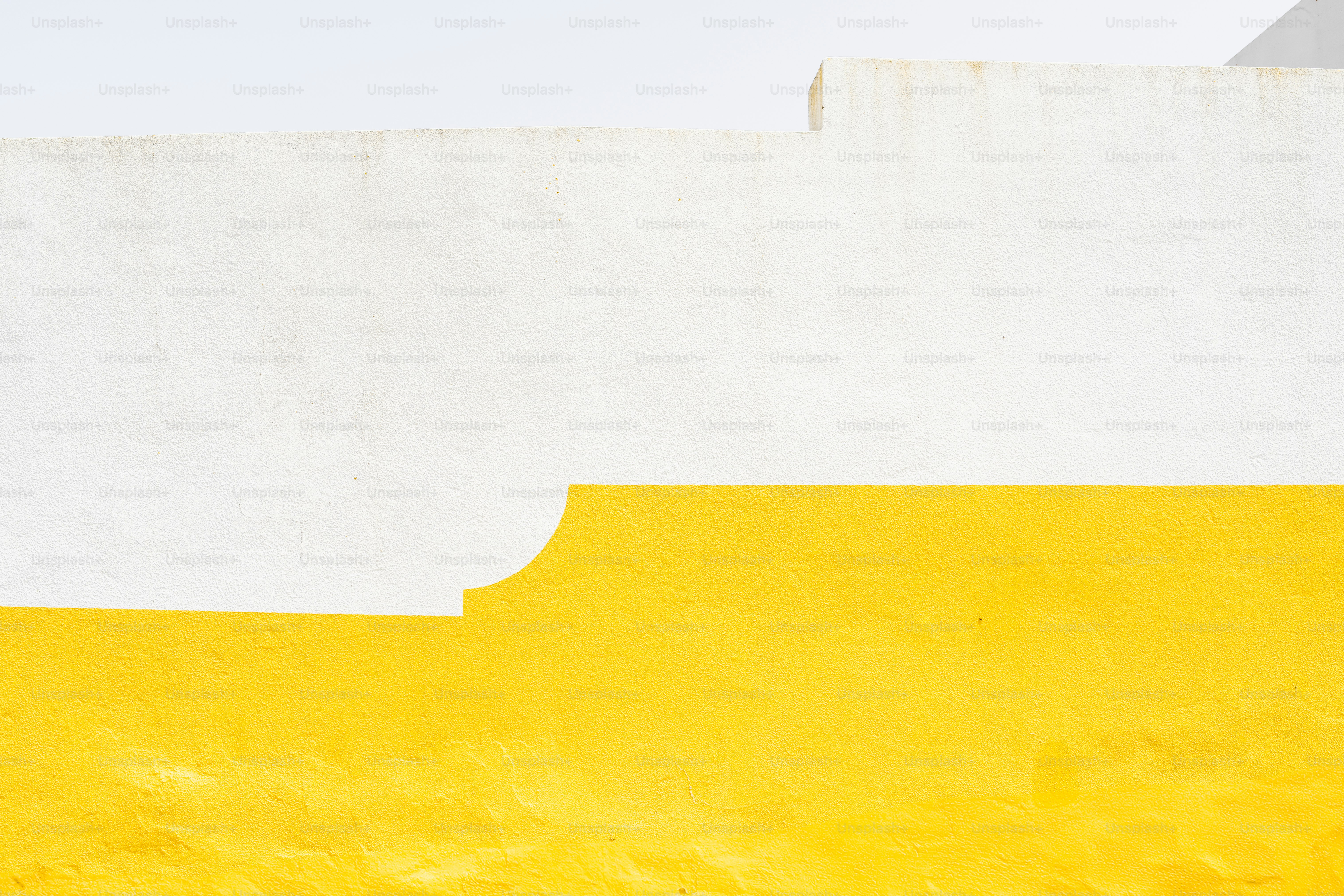 White and yellow abstract architectural shapes