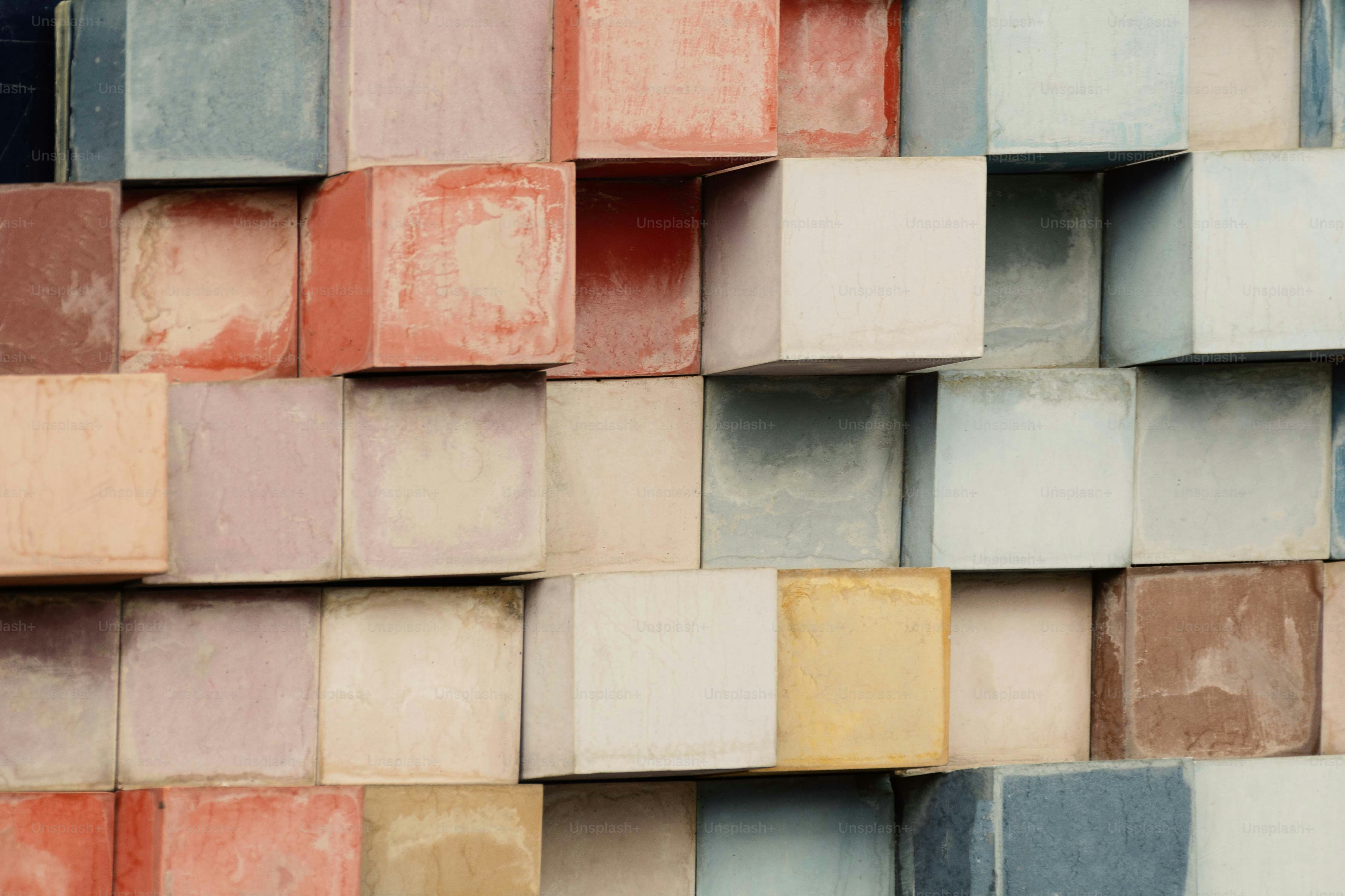 Abstract background of colorful textured squares