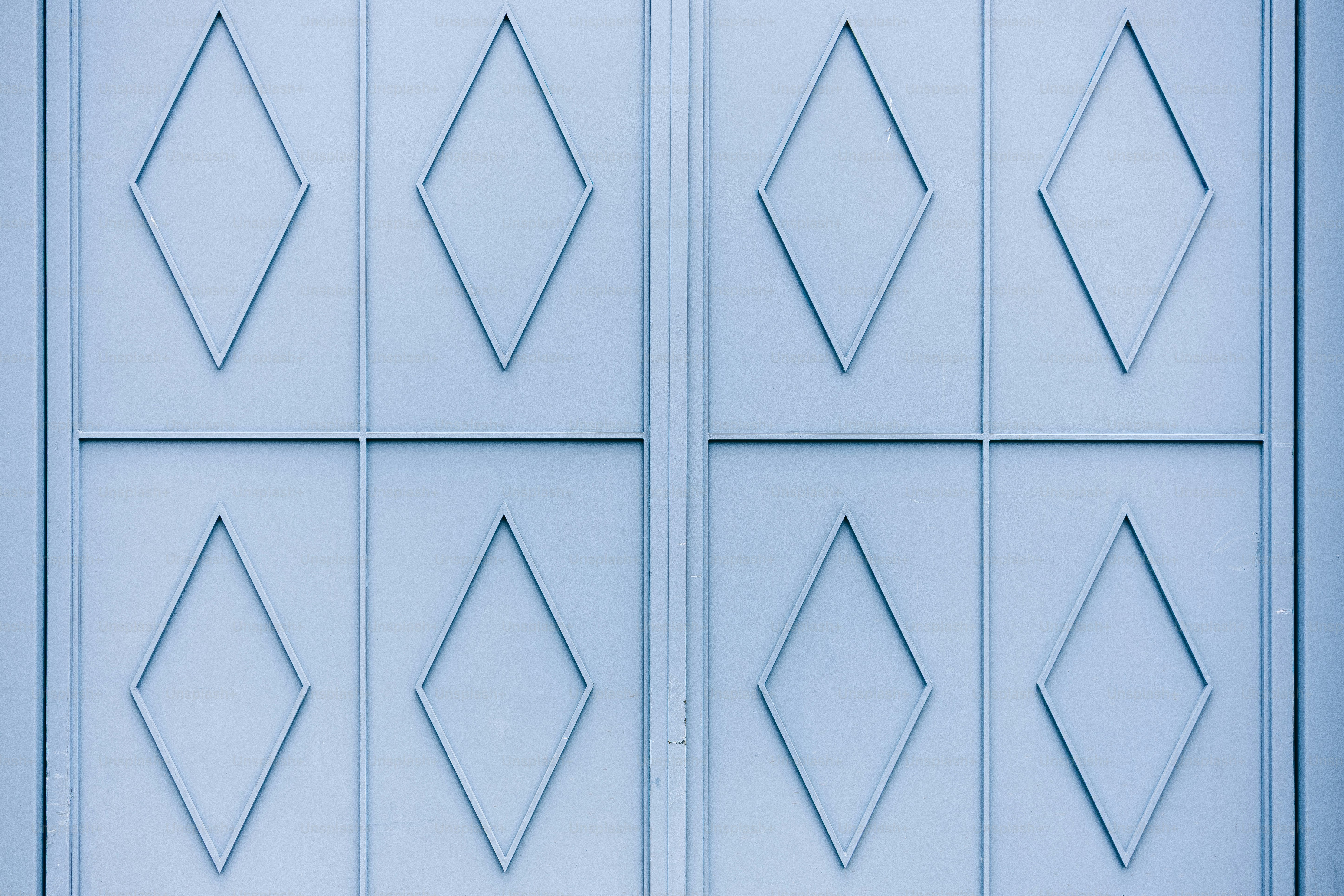 Light blue metal gate with diamond patterns photo – Wallpaper Image on ...
