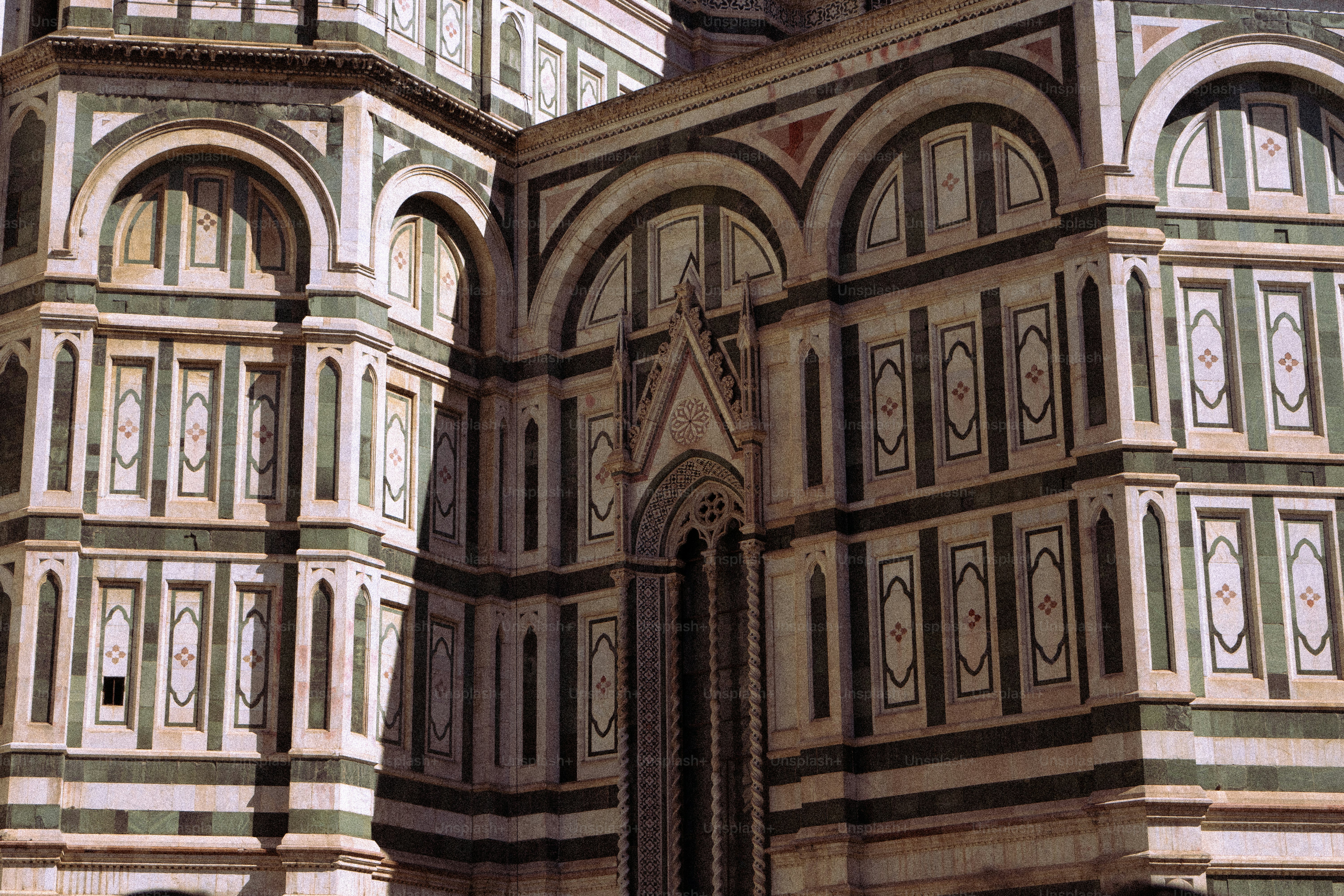 Ornate architectural details on a historic building