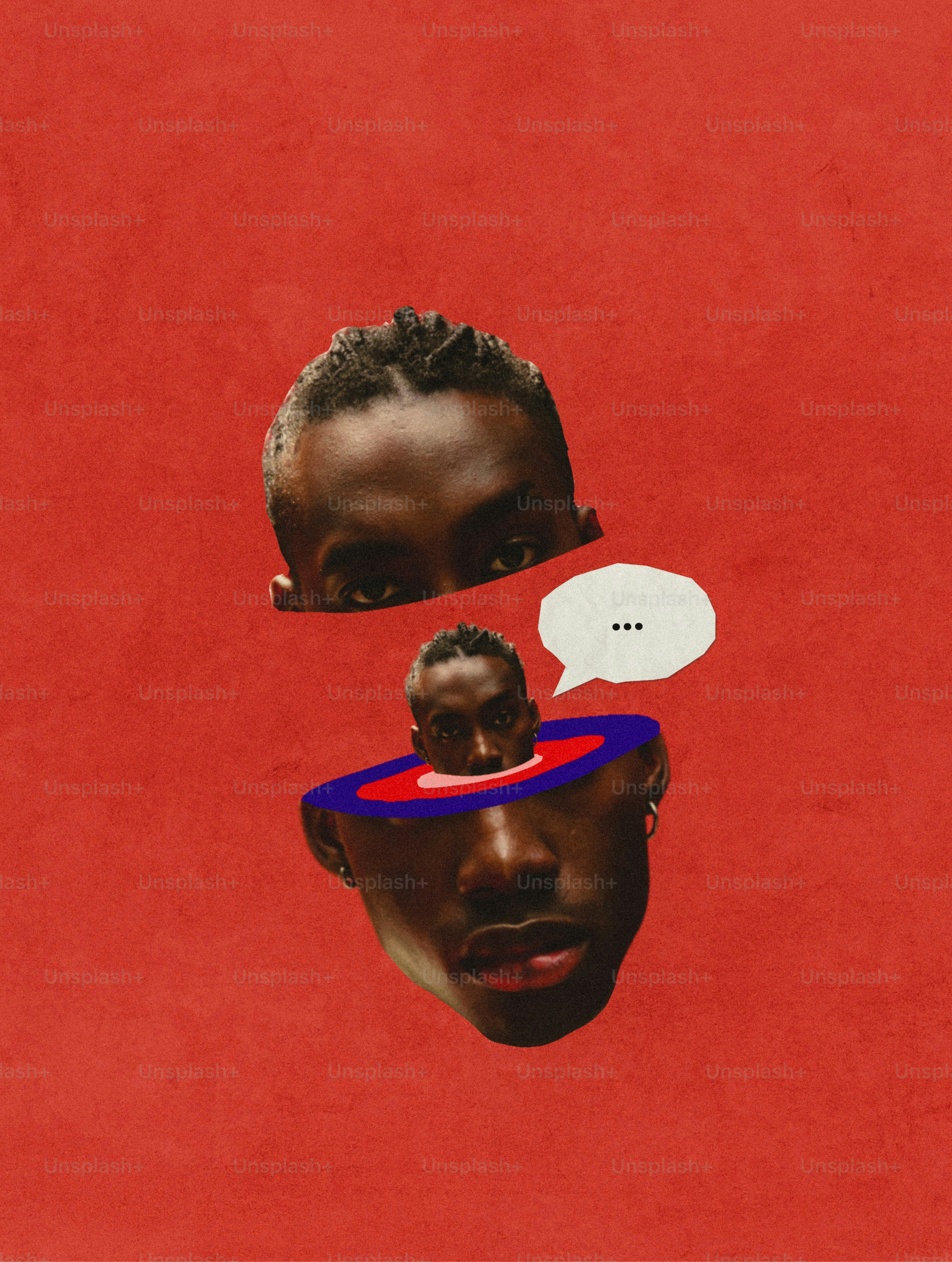 남자의 머리가 갈라지고 안에 또 다른 머리가 있었습니다.