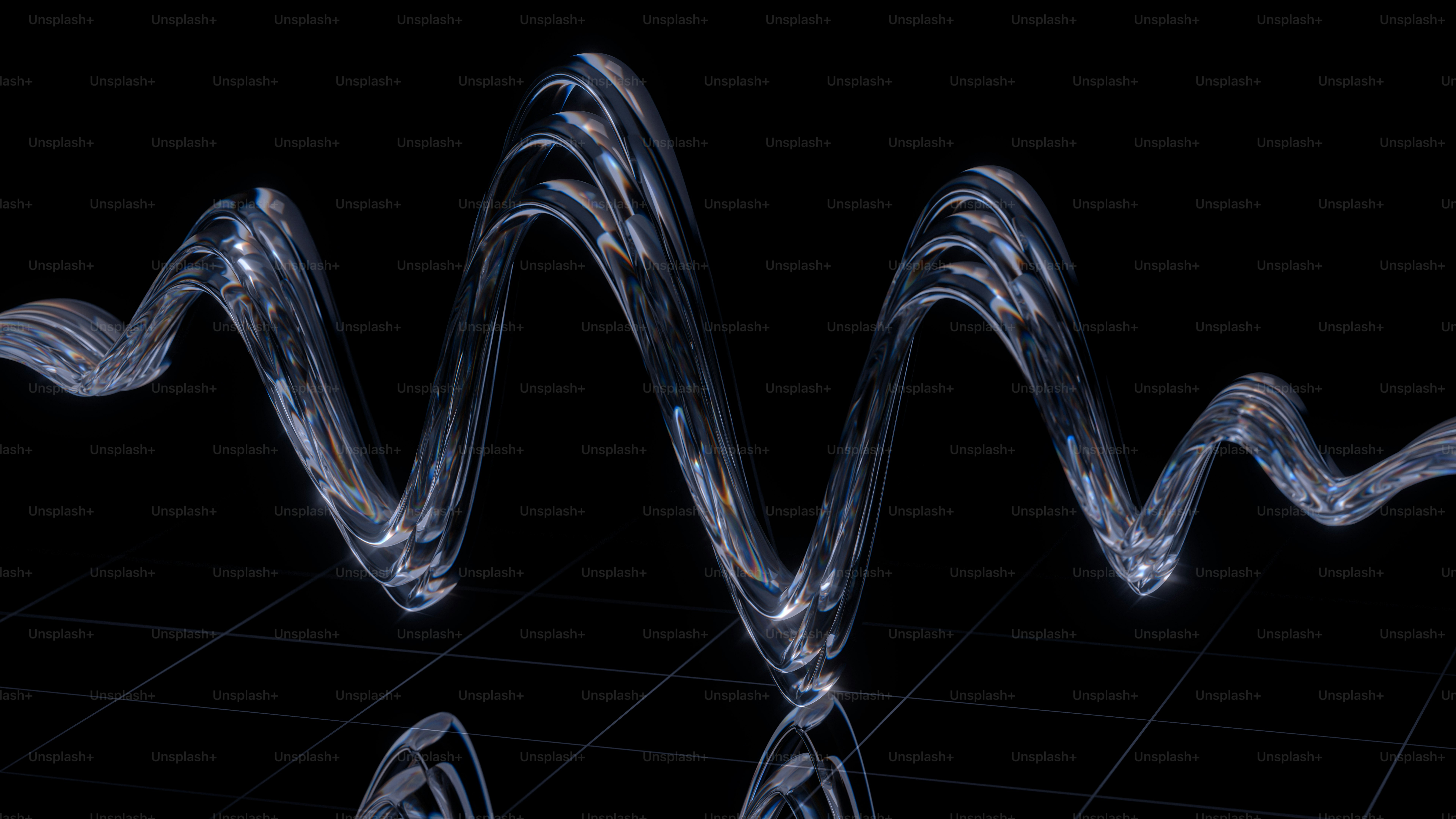Abstrakte Wellenlinie aus flüssigem Metall