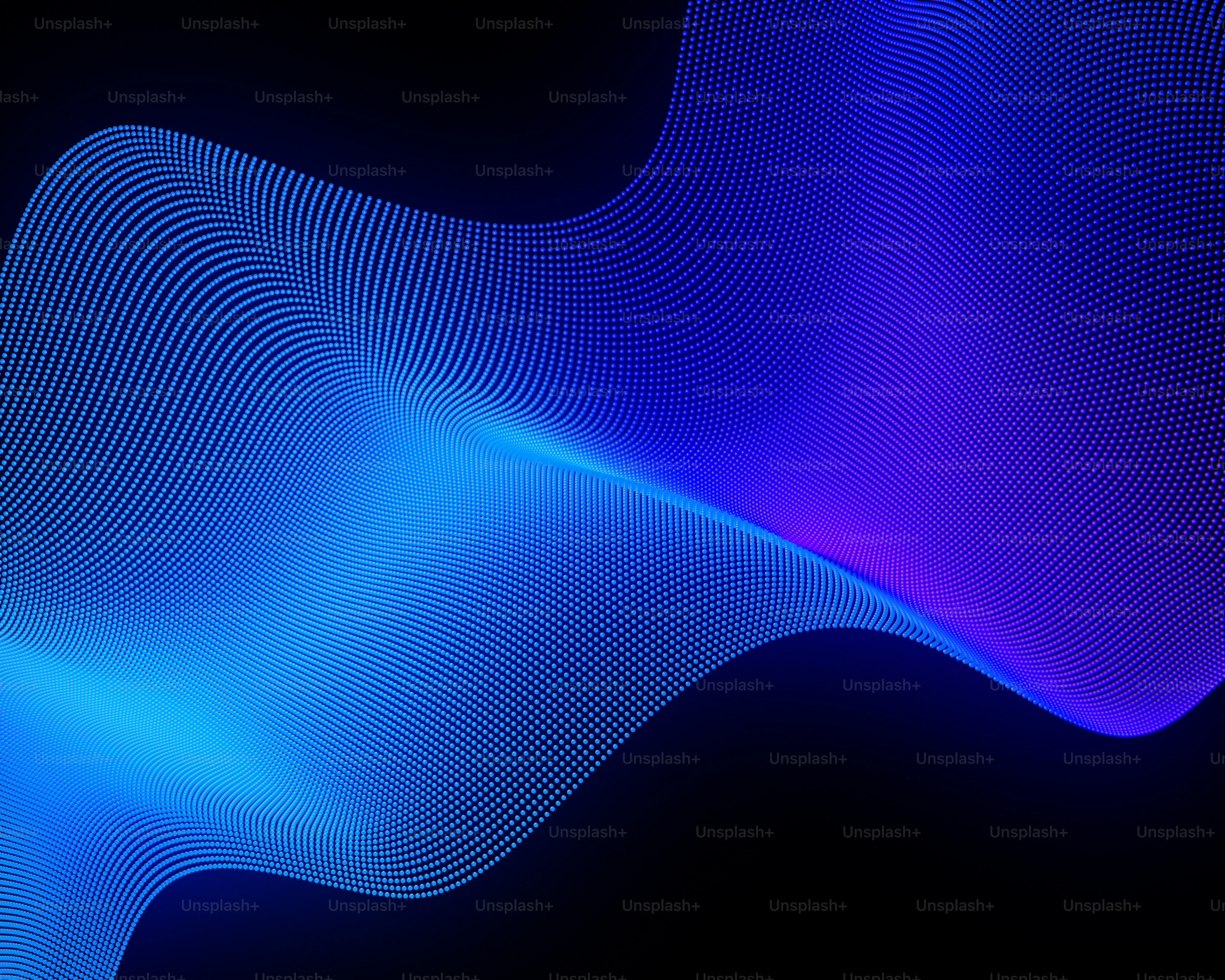 Abstract blue and purple wavy lines on black background photo ...