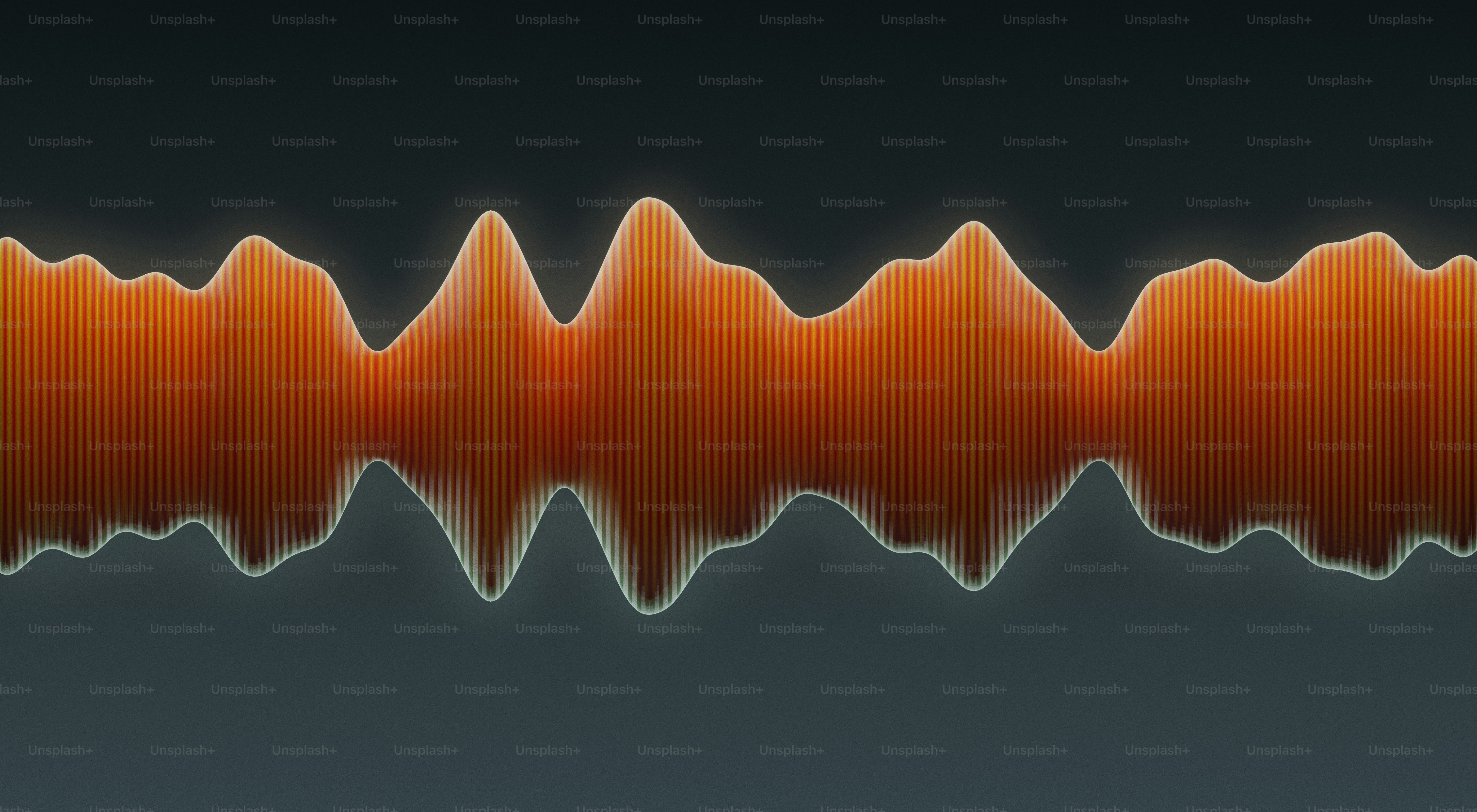 Orange sound wave on a dark background
