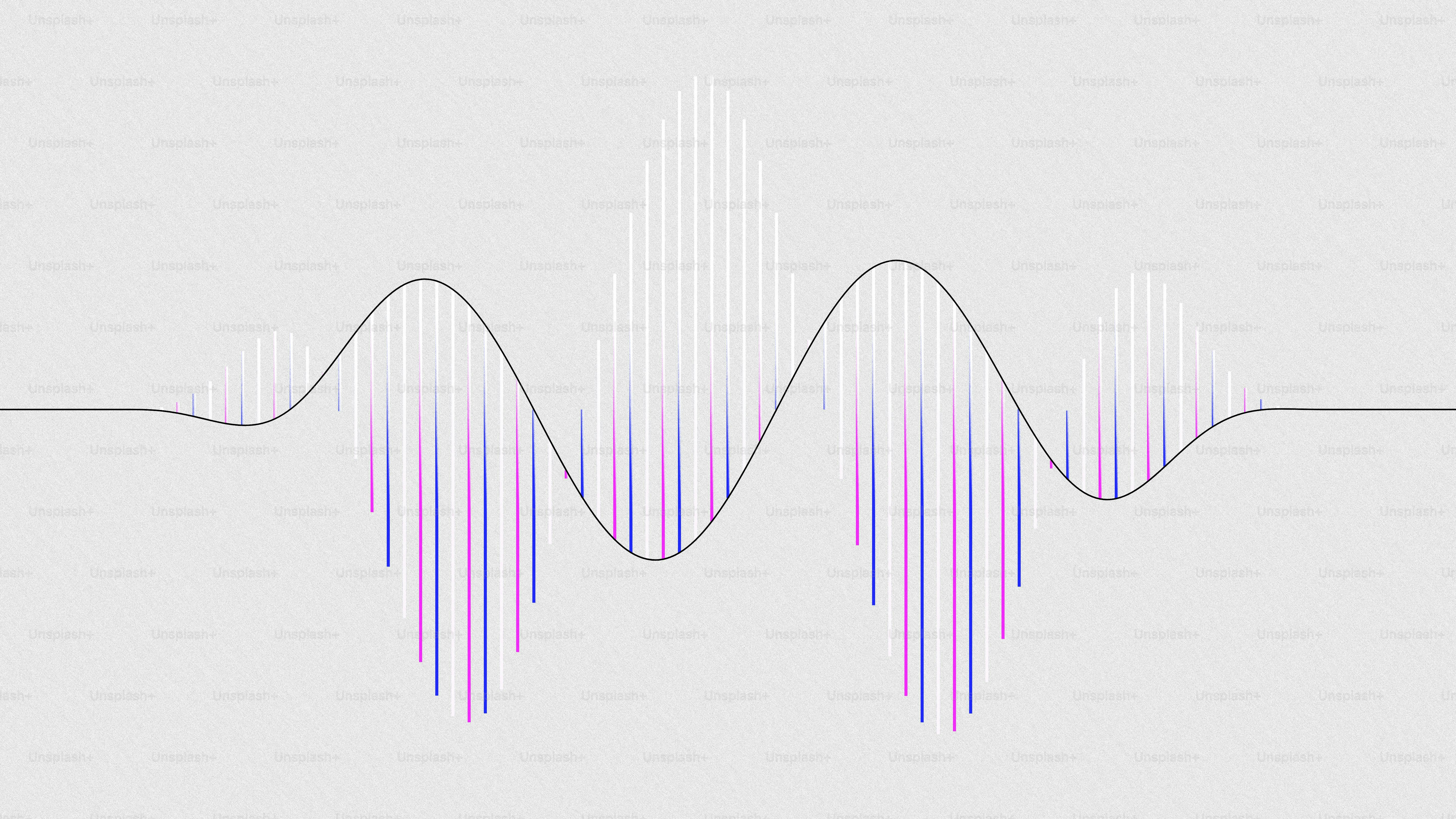 Abstract sound wave visualization with vertical bars.