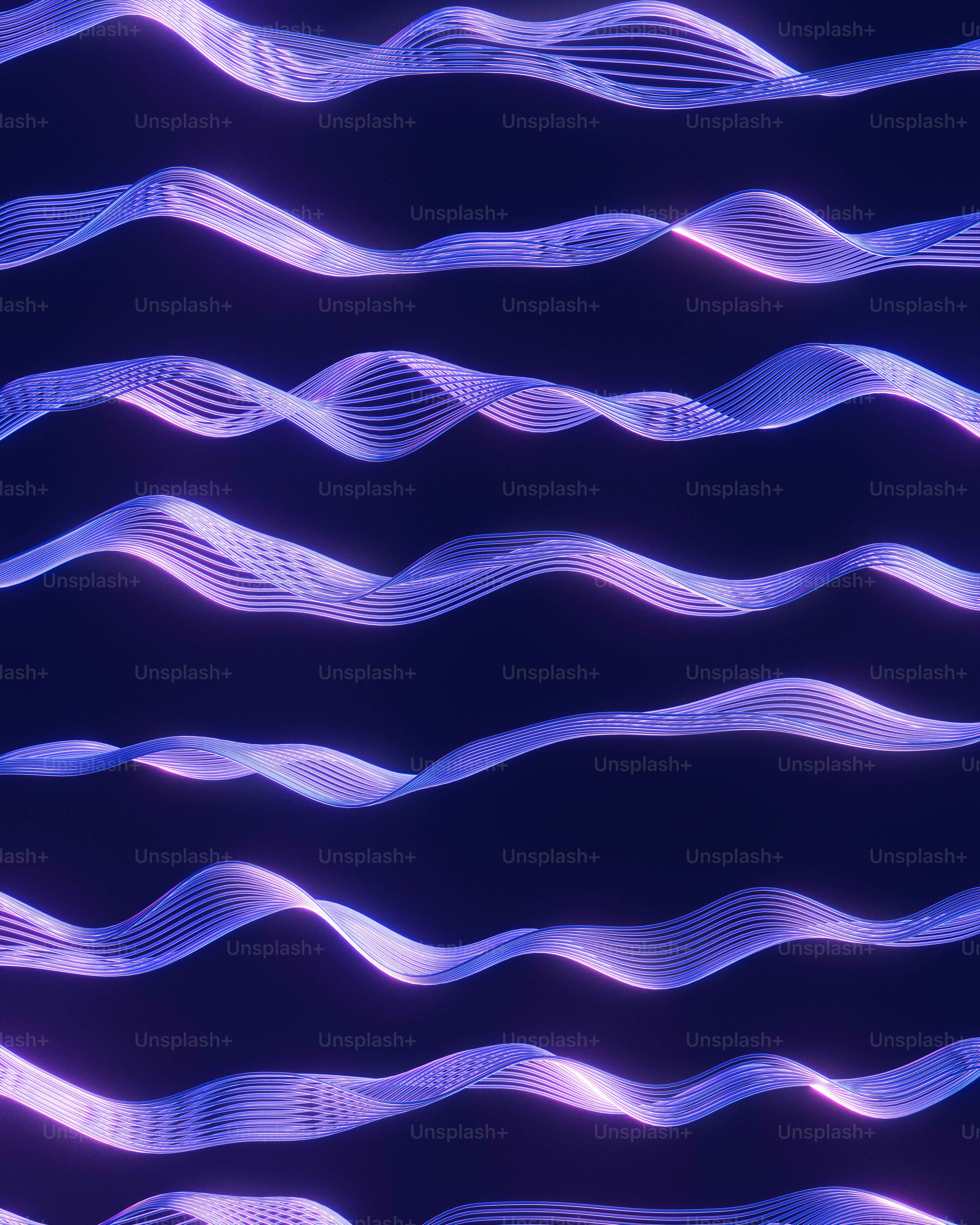 Abstrakte lila Wellenlinien auf dunklem Hintergrund