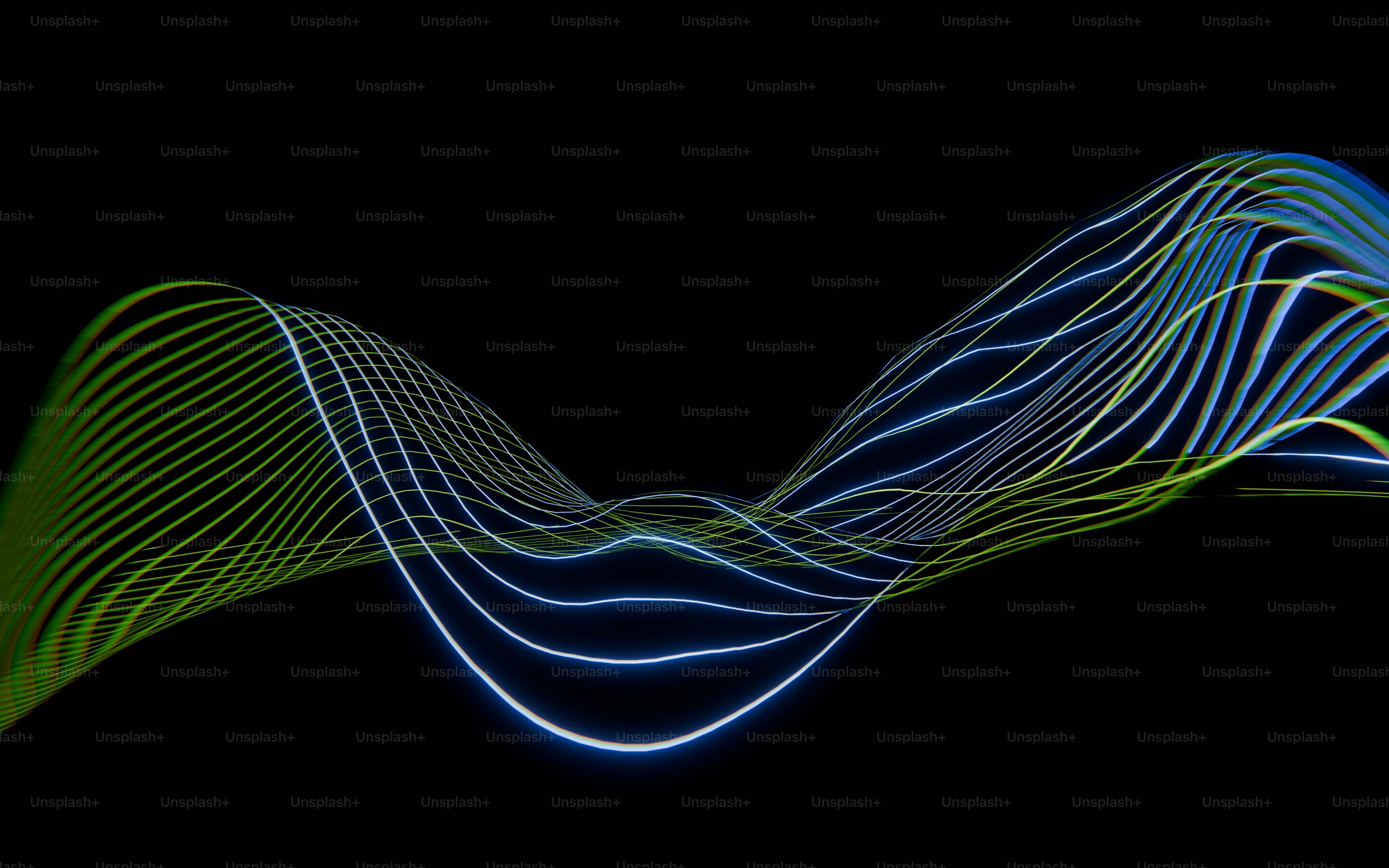 Abstract wavy lines on a dark background