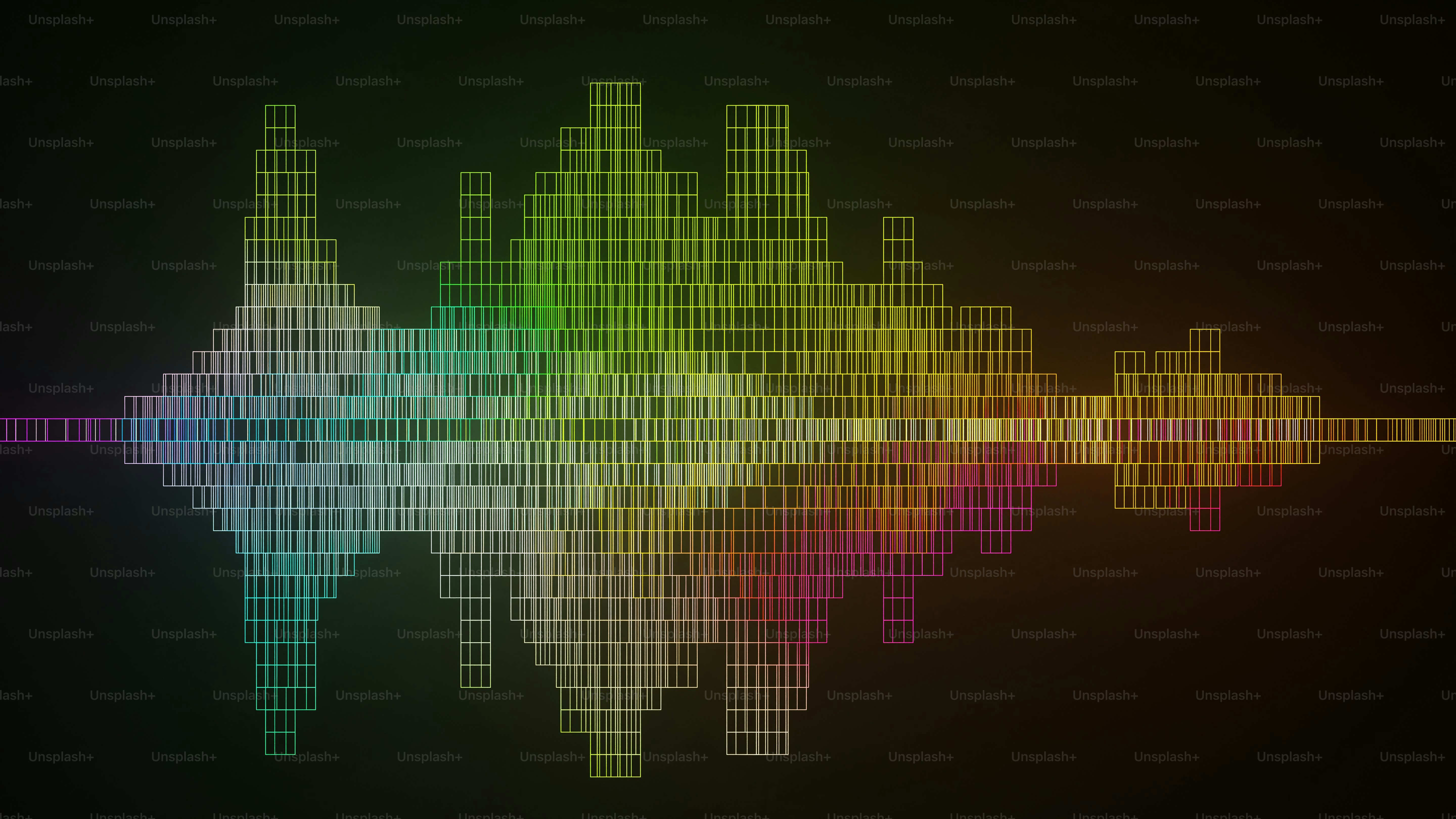 Colorful sound wave visualization with dark background
