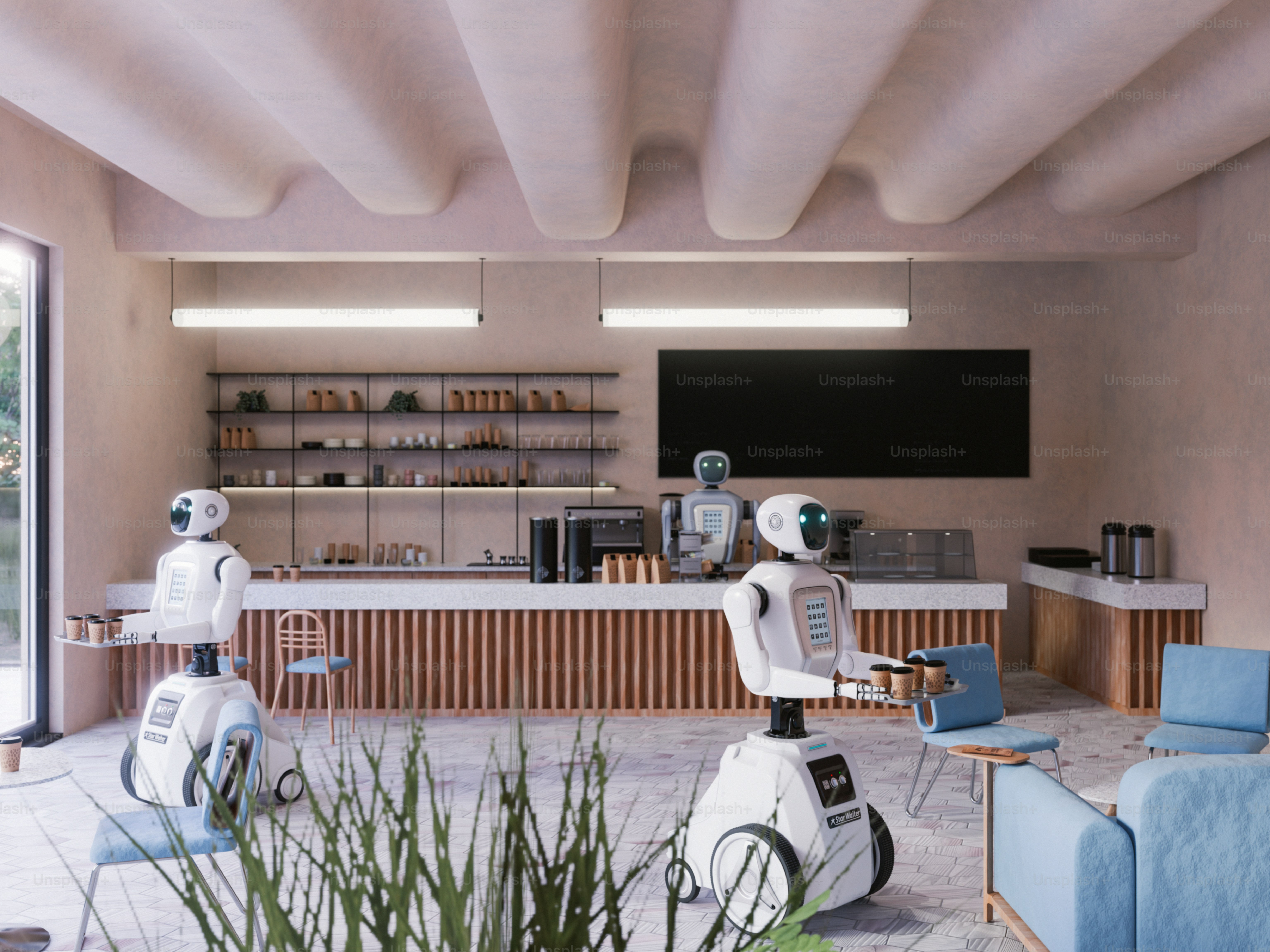 Robots serving drinks in a modern cafe photo – Technology Image on Unsplash