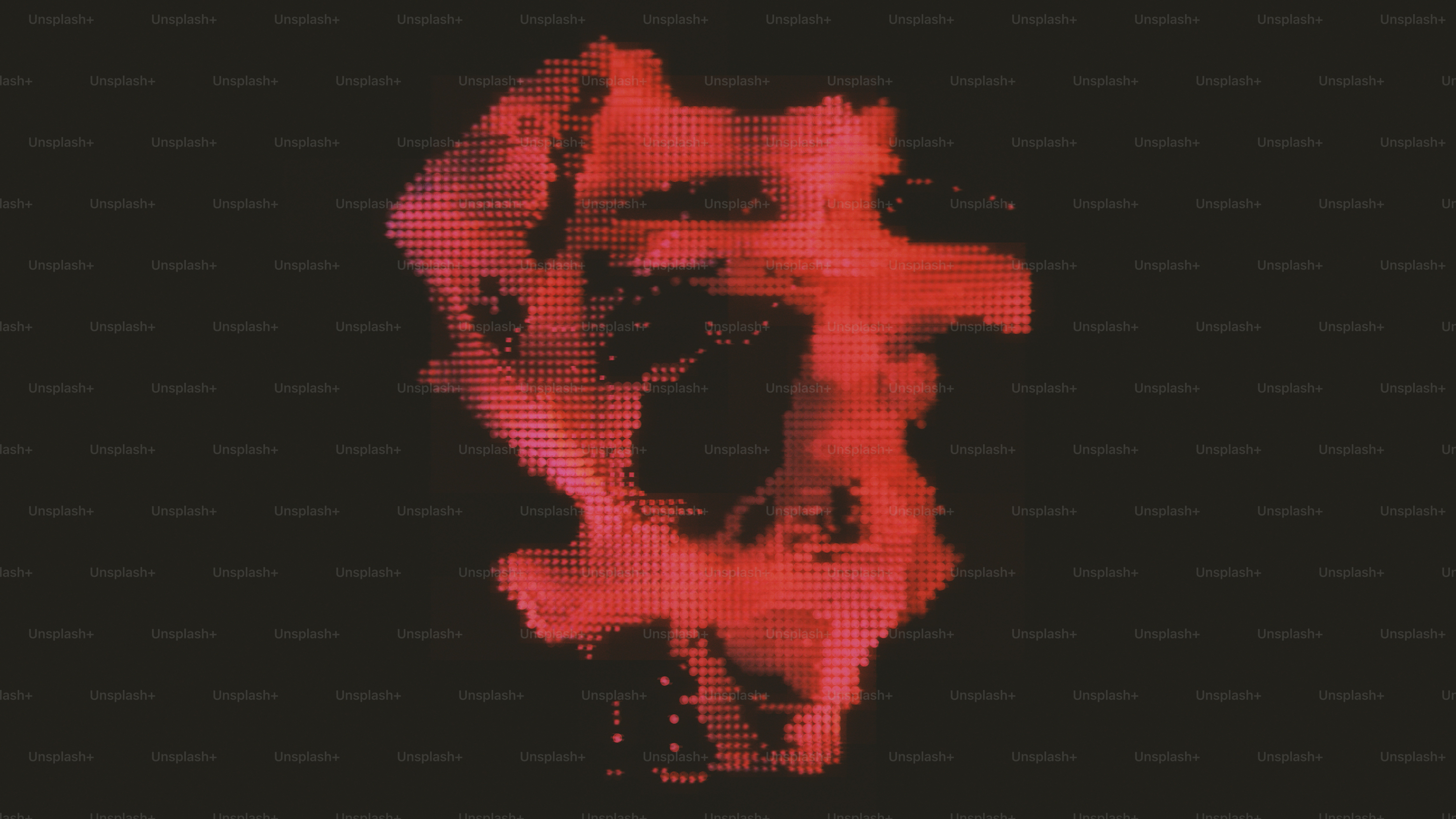 Forme rouge abstraite sur fond noir