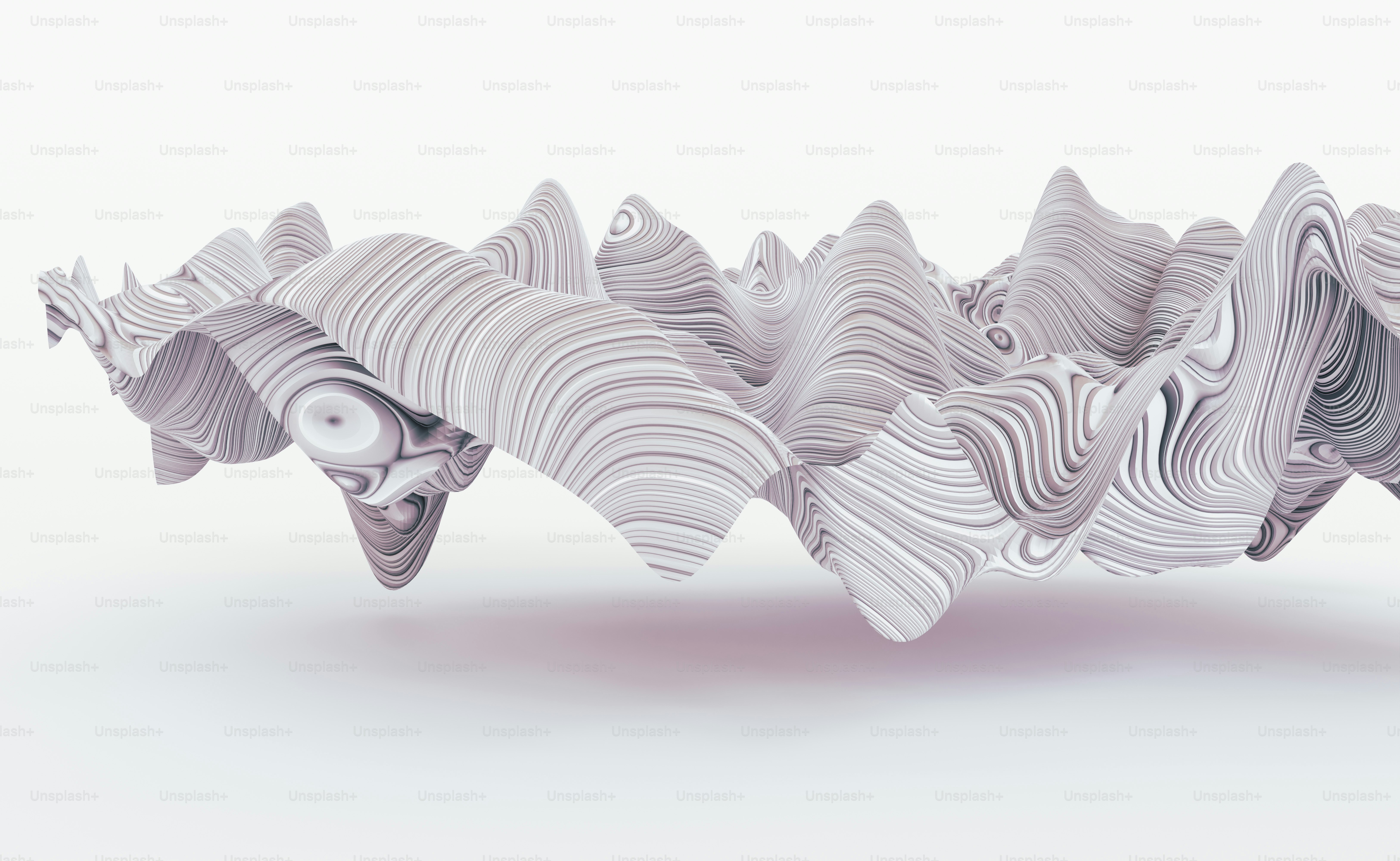 Abstract wavy surface with swirling grey and white patterns