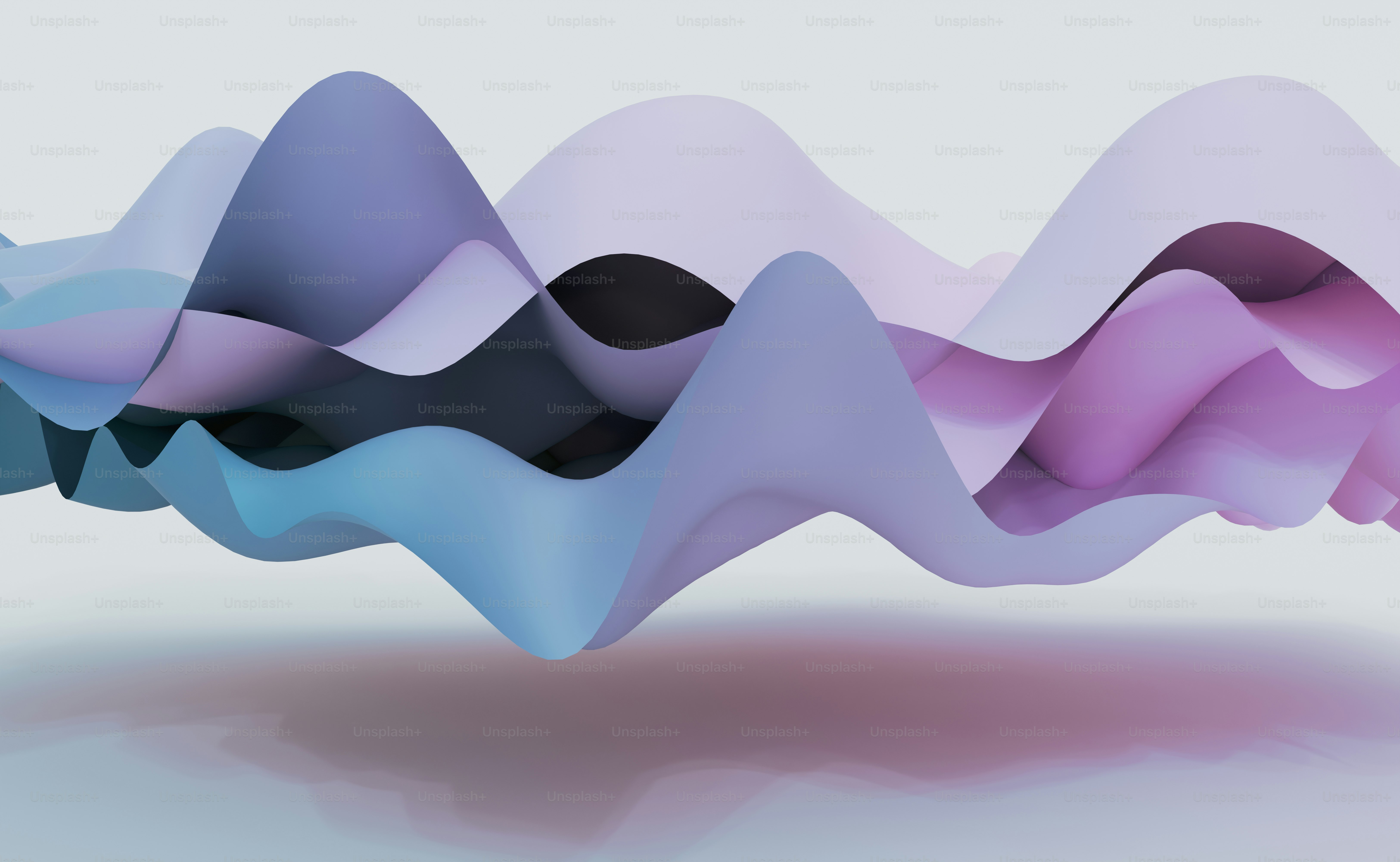 Abstract flowing waves of purple and blue
