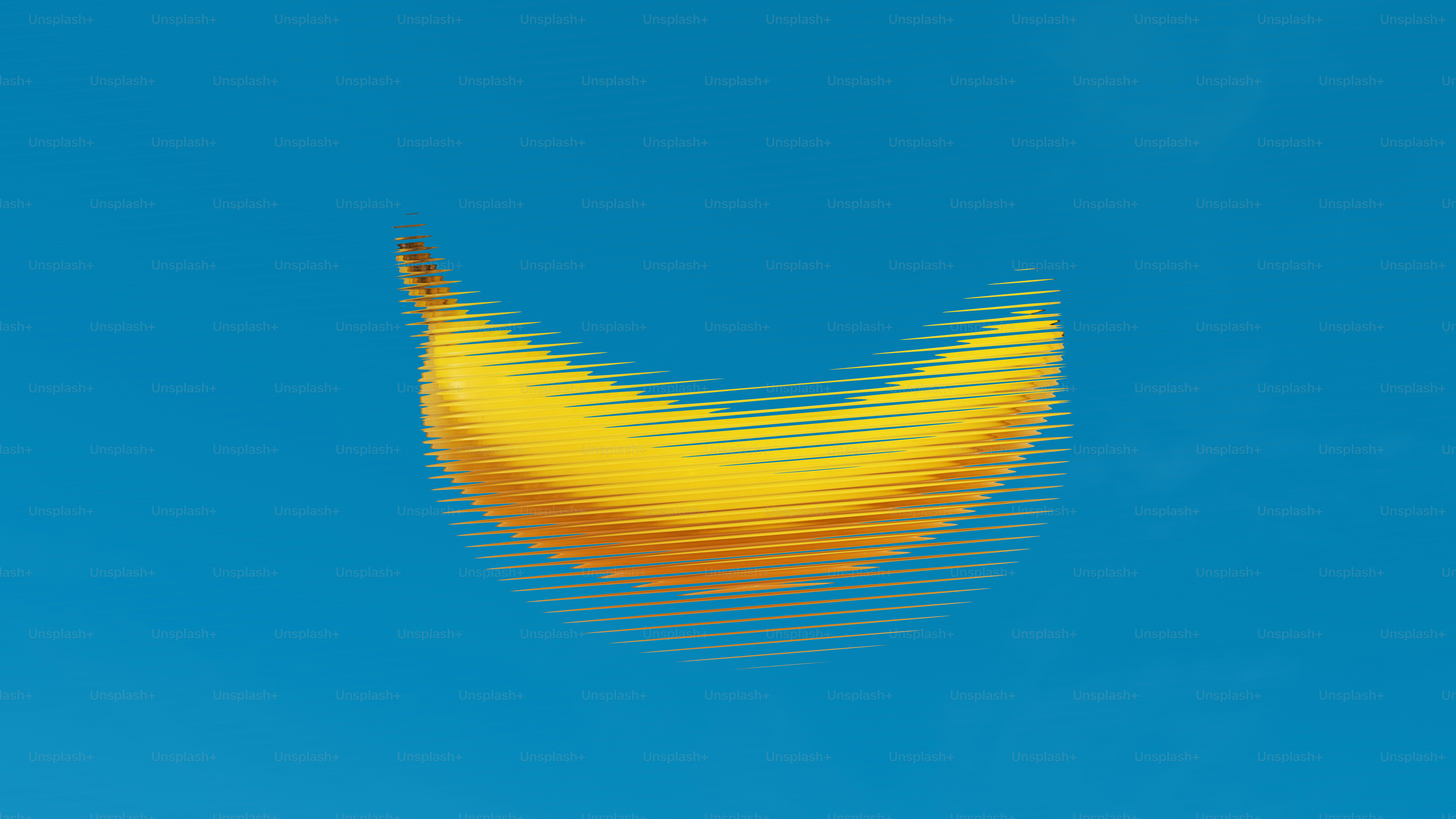 Une seule banane jaune sur fond bleu