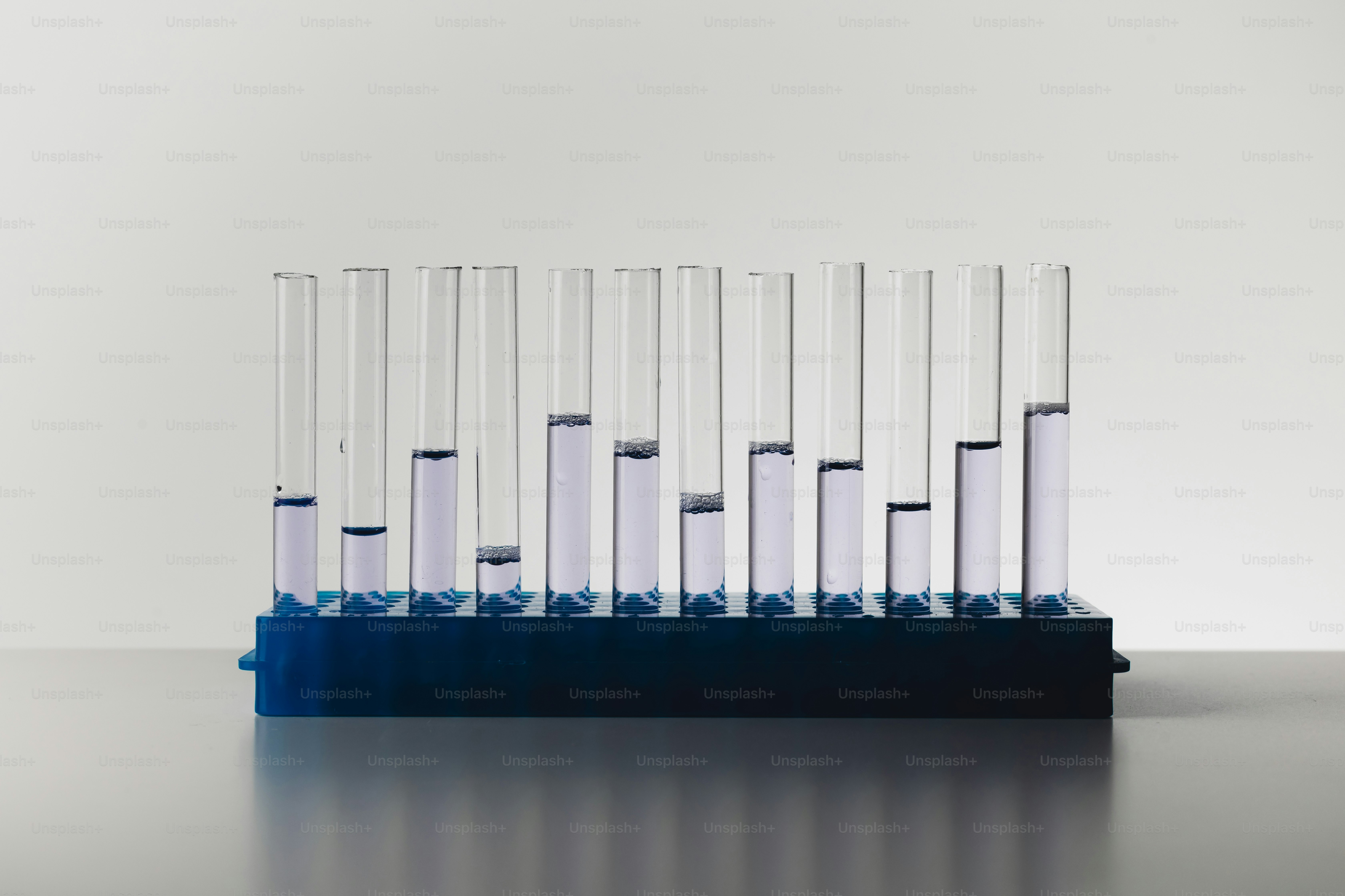 Various laboratory flasks with colorful liquids photo – Science Image ...