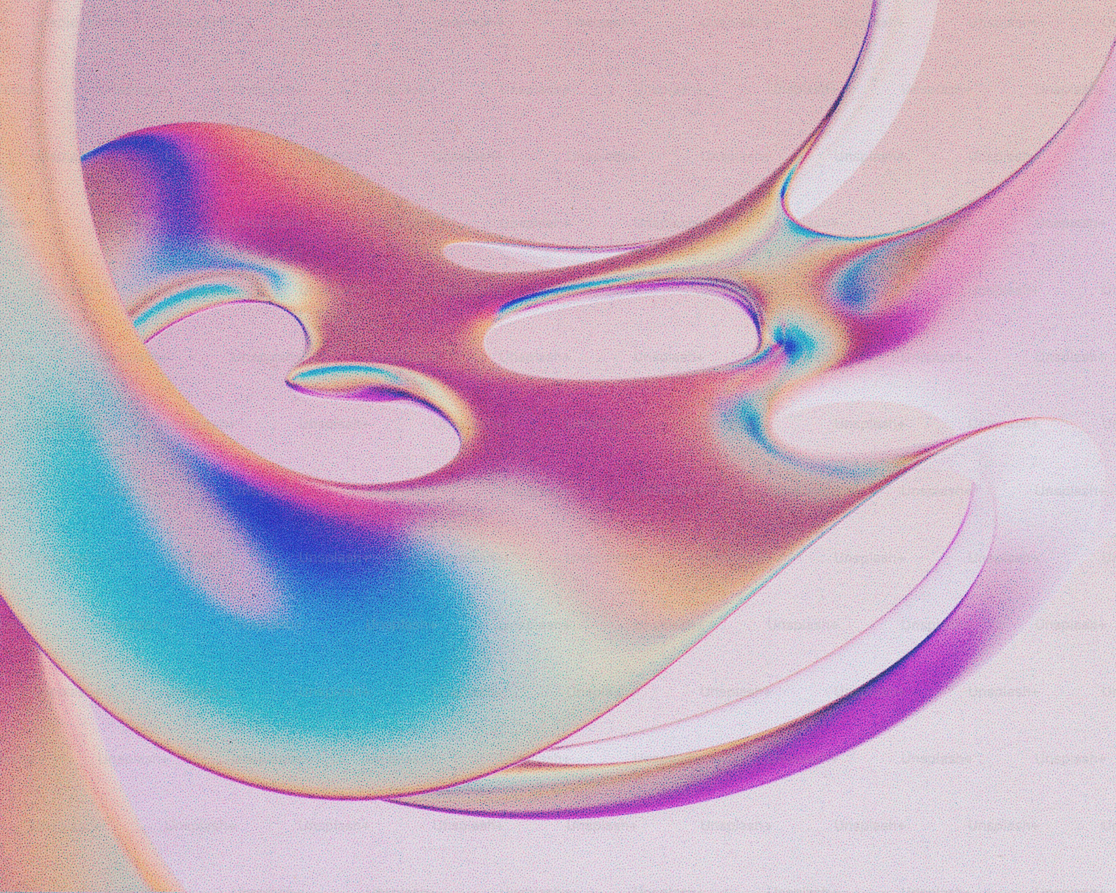 Iridescent abstract fluid shape with pastel background photo ...