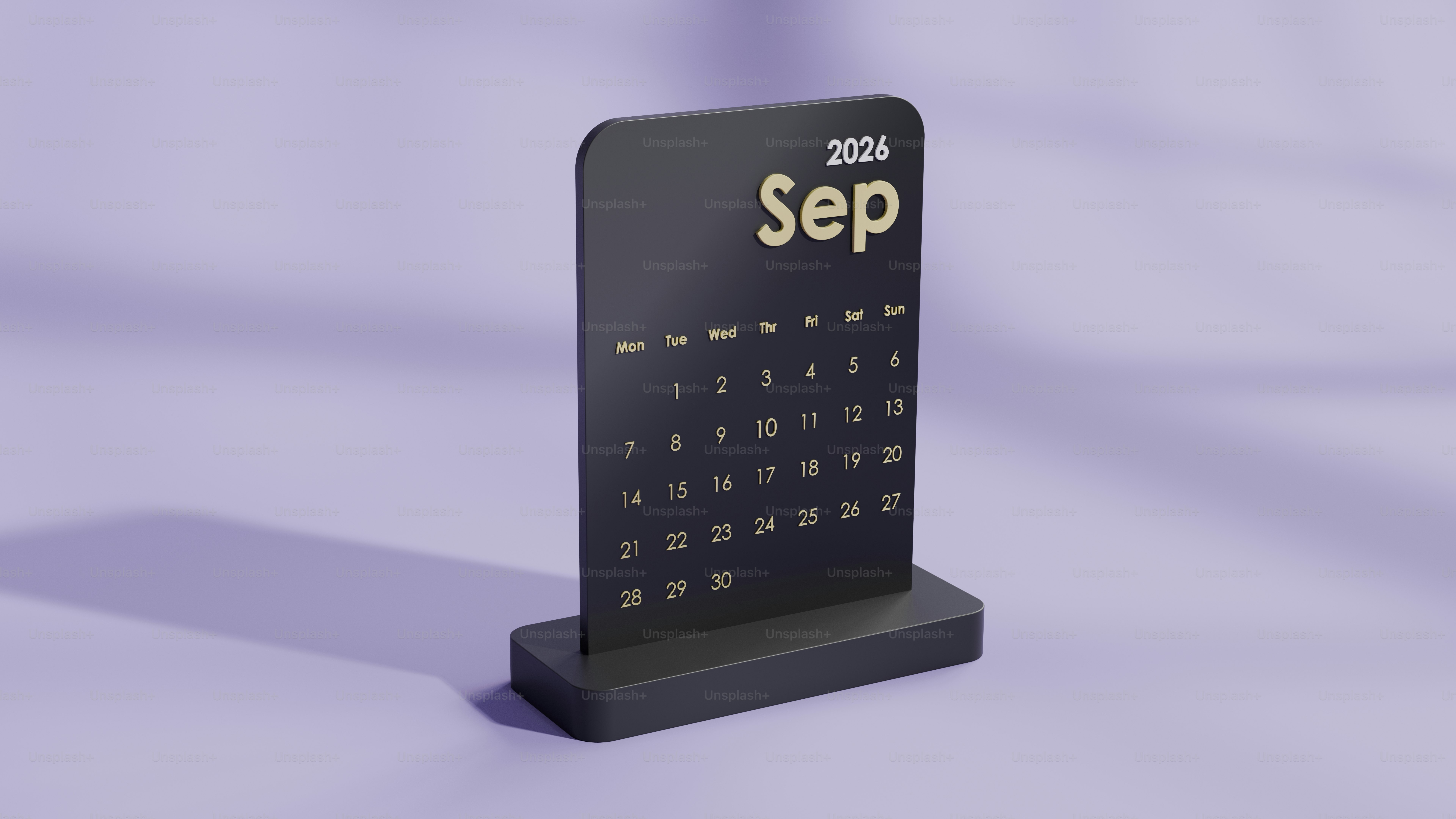 紫の背景に2024年9月と表示された黒の卓上カレンダー。の写真 – Unsplashのミニマリストの画像, image size:3000x1688